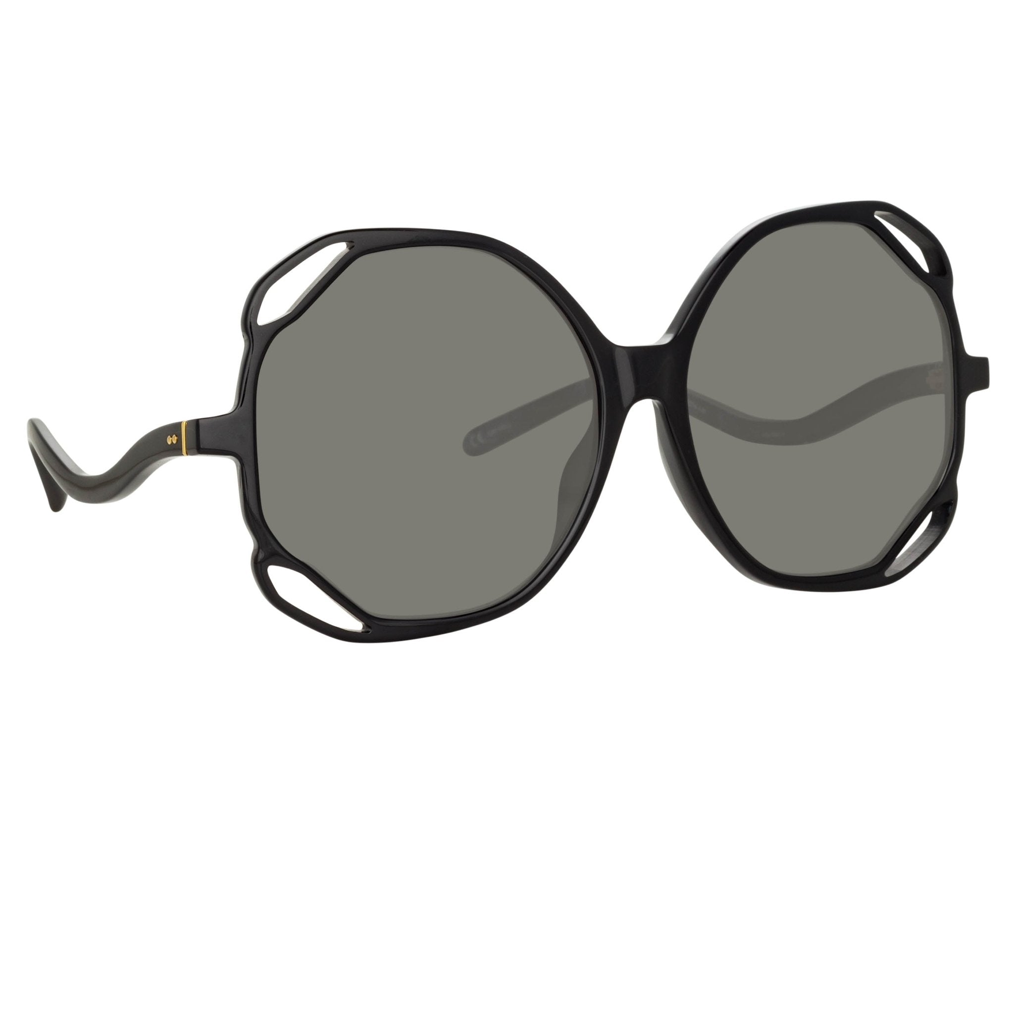 Jerry Oversized Sunglasses in Black - LINDA FARROW - Sunglasses -