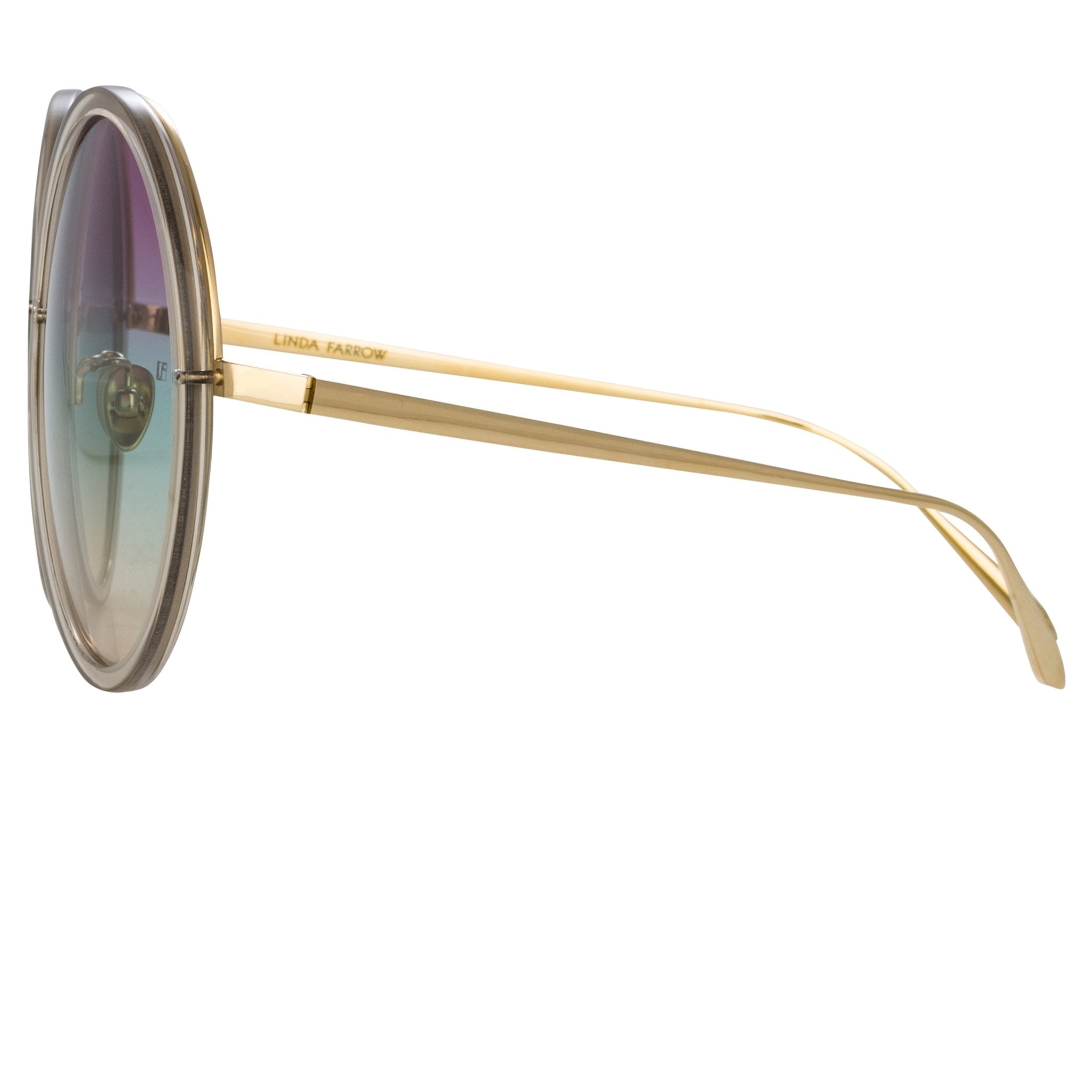 Kew Sunglasses in 22K Gold and Purple - LINDA FARROW - Sunglasses -