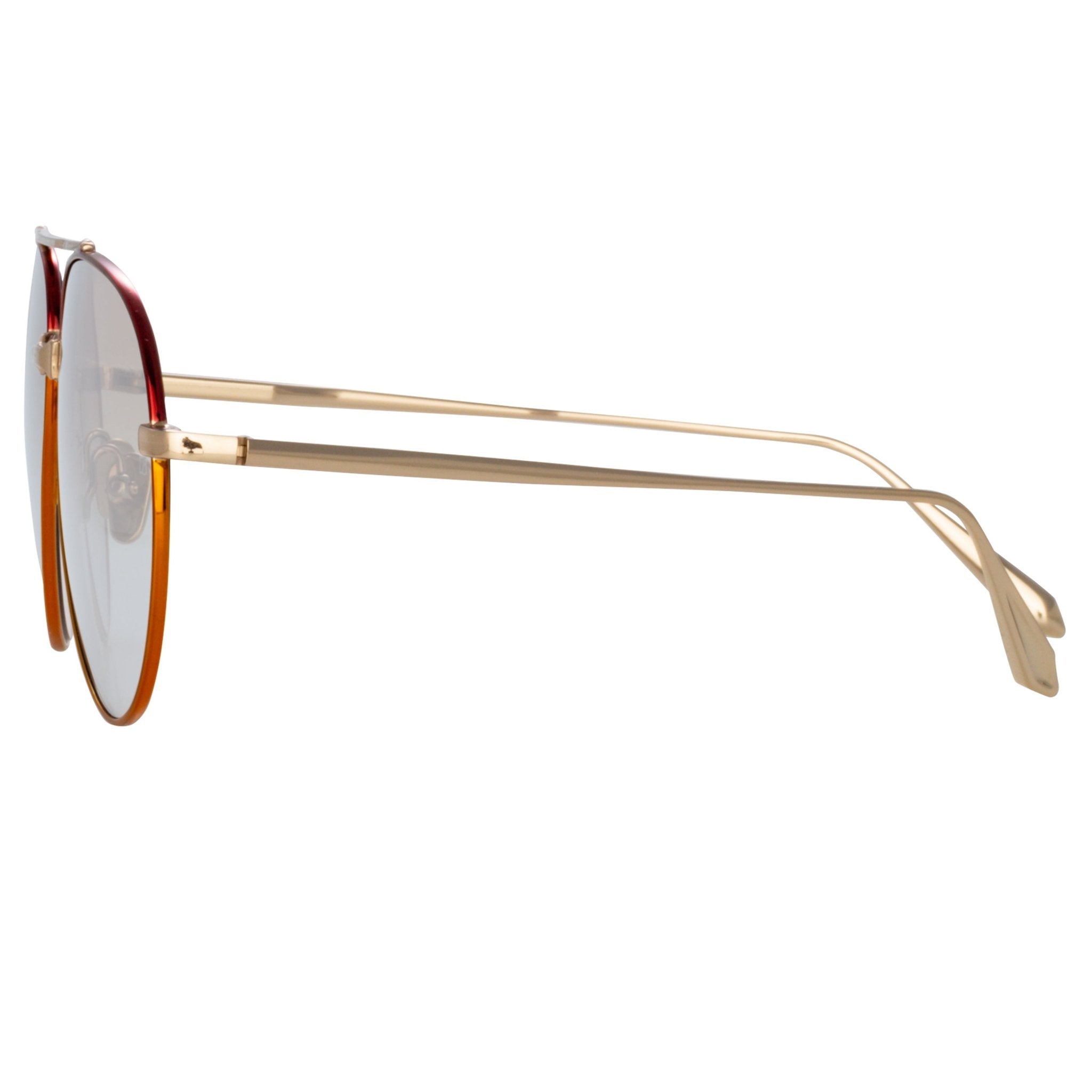 Marcelo Sunglasses in 22K Gold and Blue - LINDA FARROW - Sunglasses -