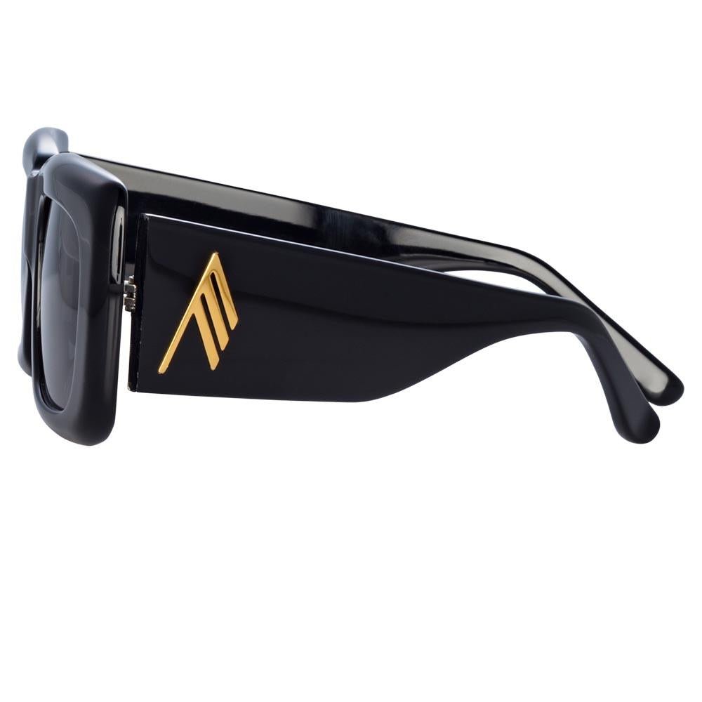 Marfa Rectangular Sunglasses in Black - LINDA FARROW - Sunglasses -