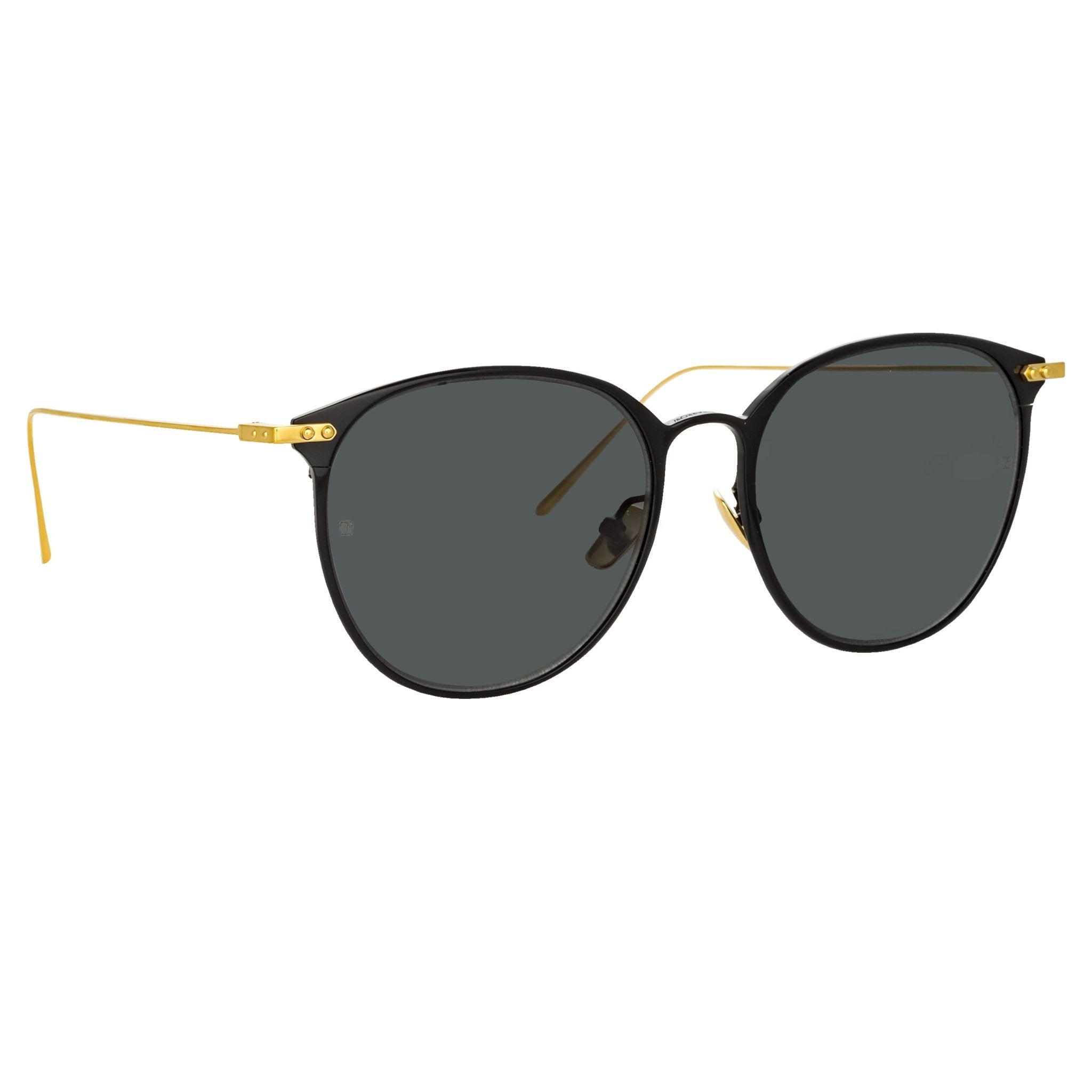 Sophia Sunglasses in 22K Gold and Grey - LINDA FARROW - Sunglasses -