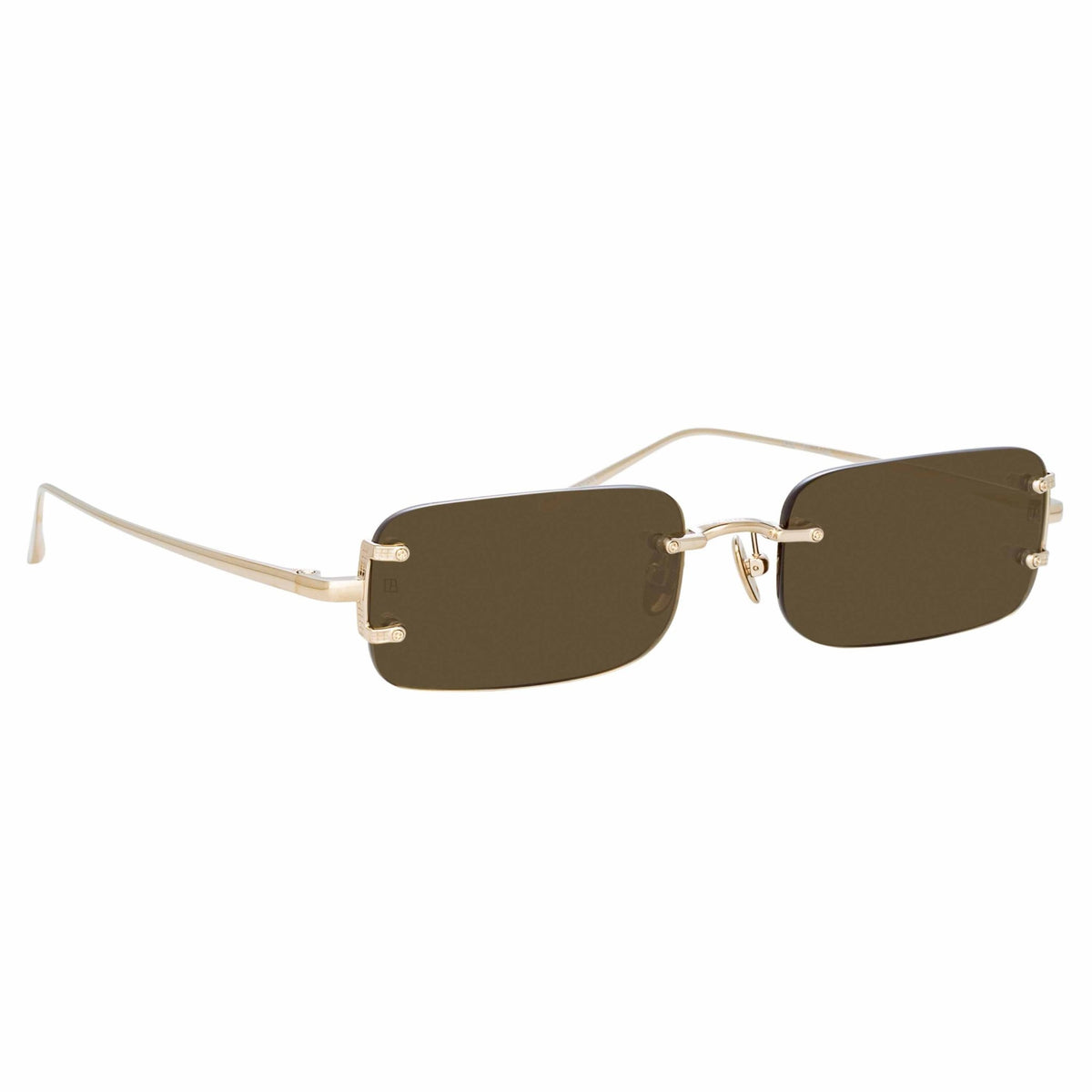 Taylor Sunglasses in Light Gold and Brown - LINDA FARROW-Sunglasses-