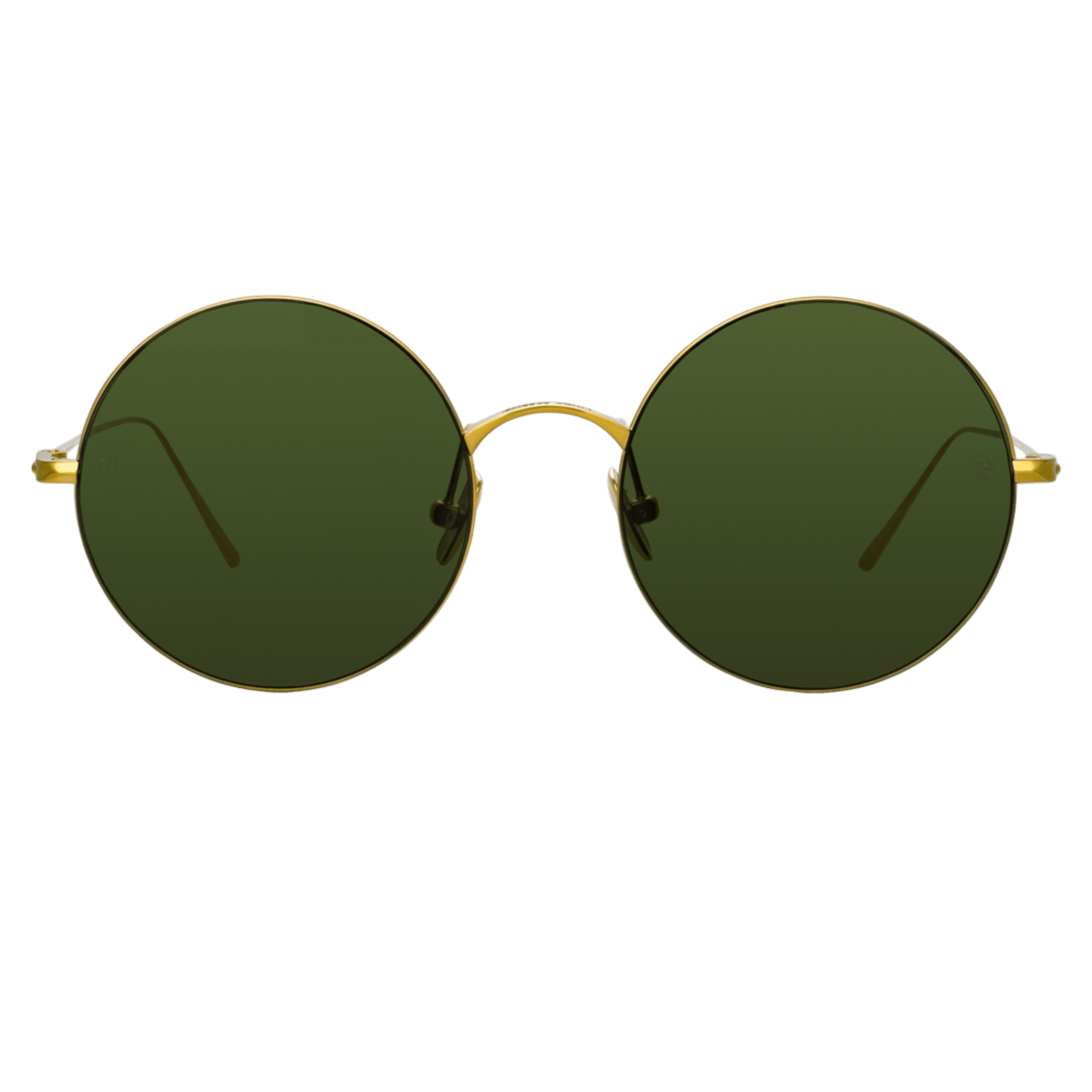 Zaha Round Sunglasses in Yellow Gold - LINDA FARROW - Sunglasses -