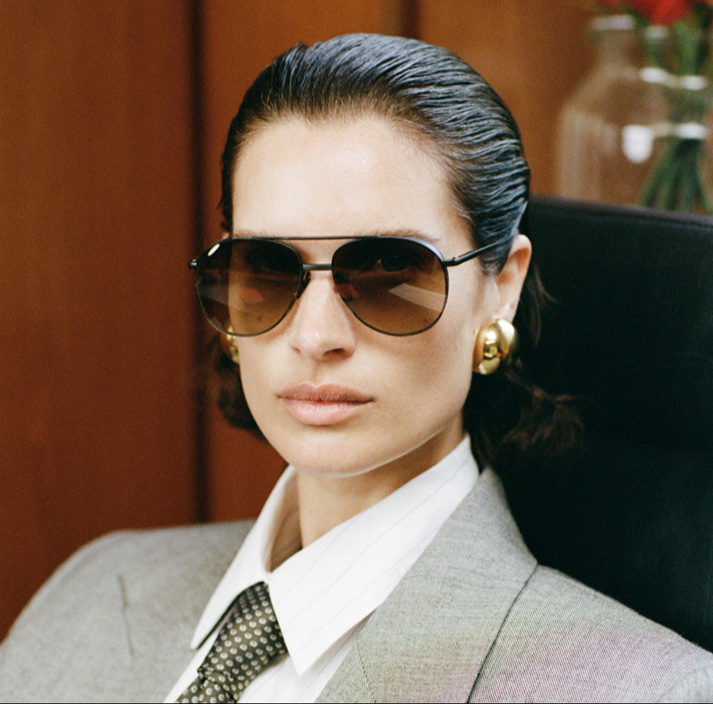 Meret Sunglasses in Matt Nickel and Mocha