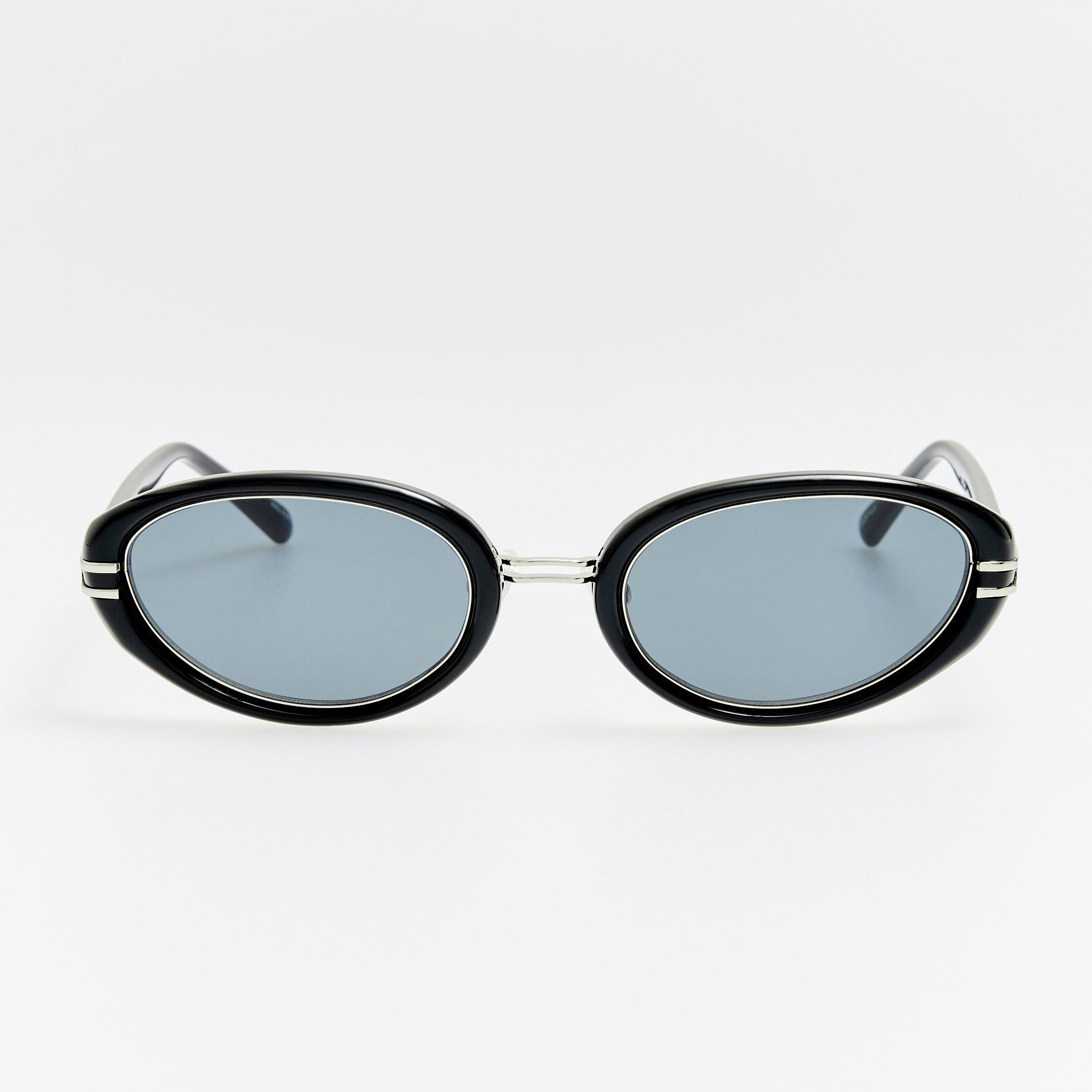 Ambra Oval Sunglasses in Black and Grey