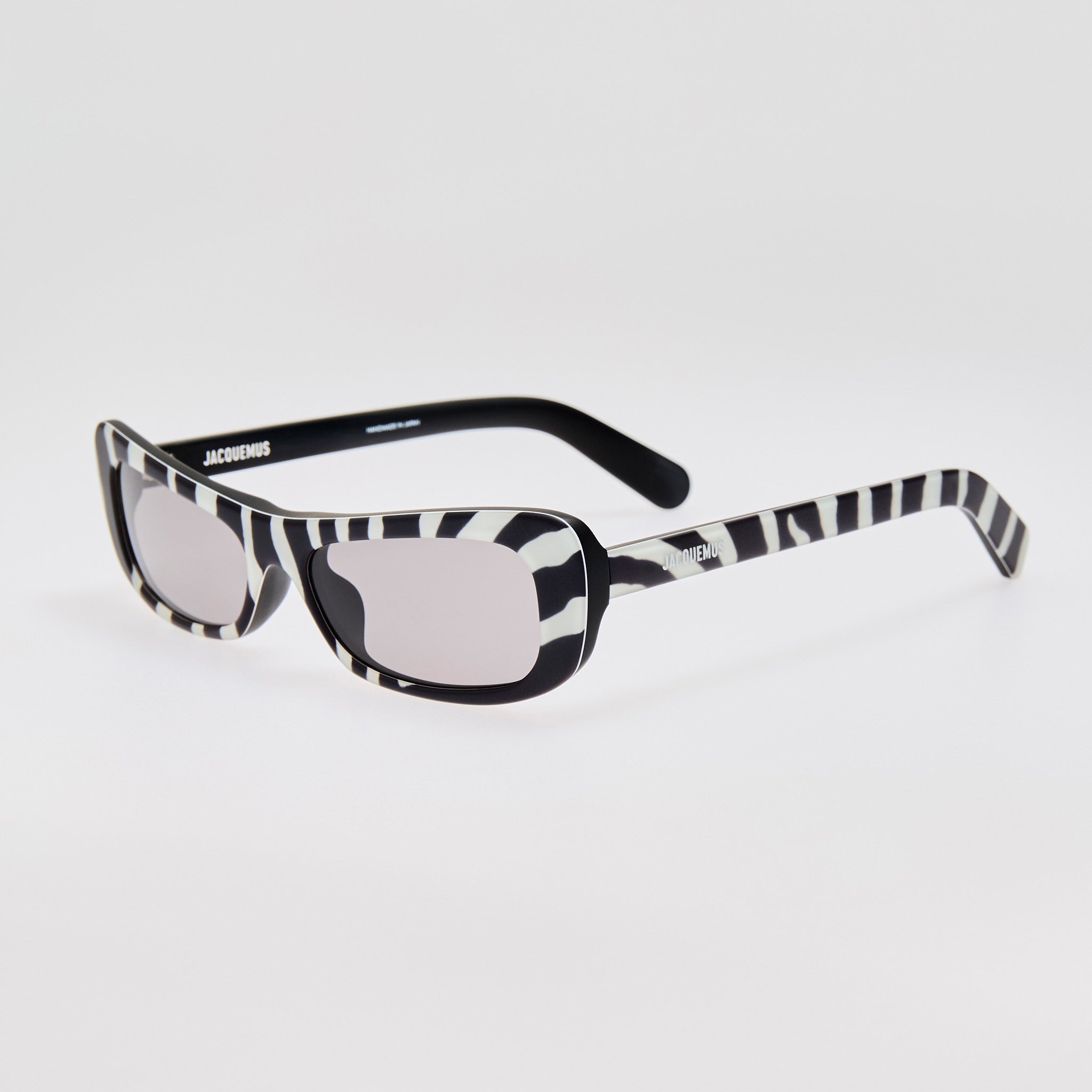 Capri Rectangular Sunglasses in Zebra Black