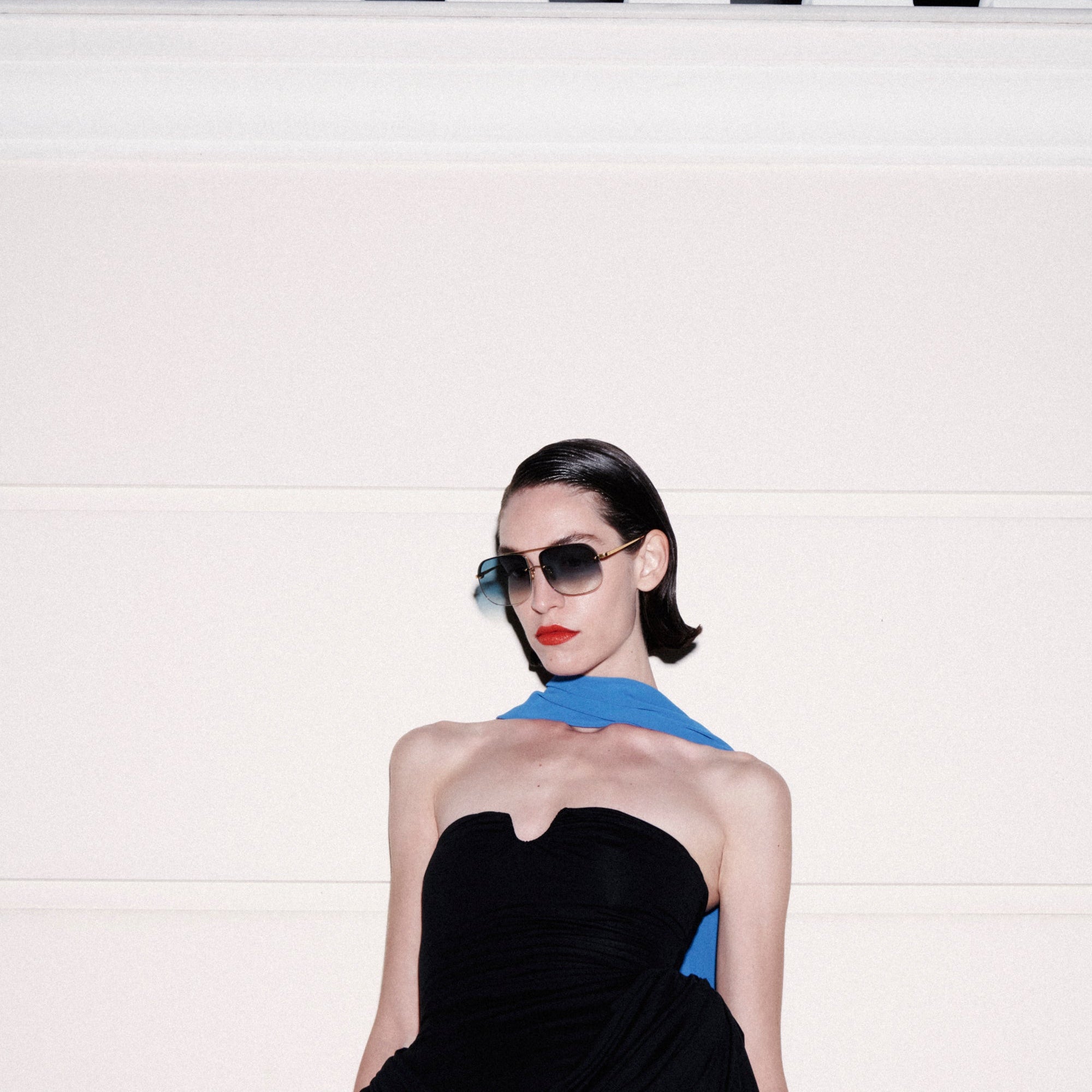 Seren Sunglasses in 22K Gold and Aqua