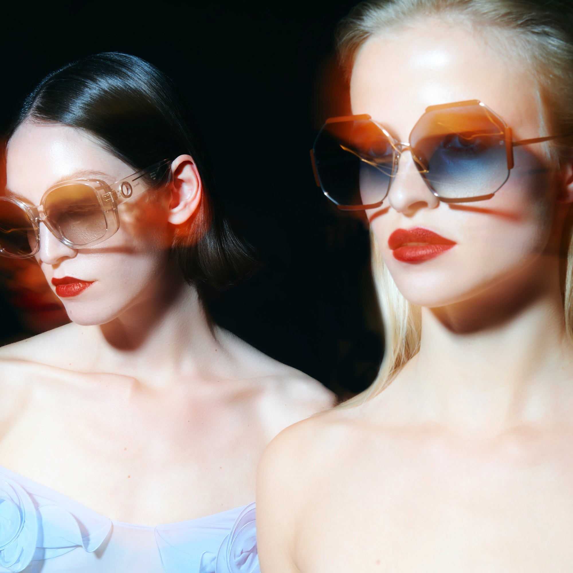 Margot Sunglasses in 22K Gold and Aqua