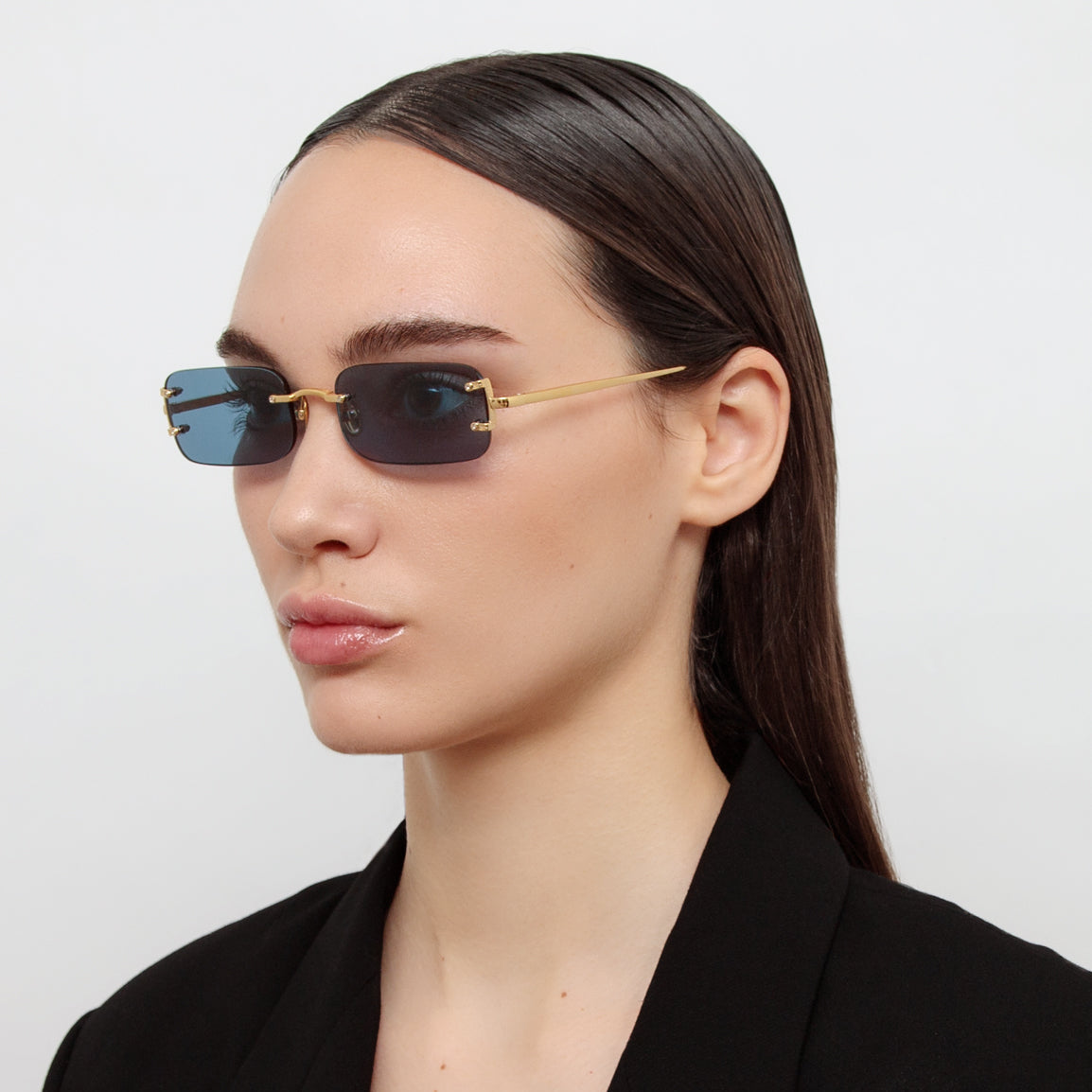 Taylor Sunglasses in Aqua in 22K Gold and Aqua