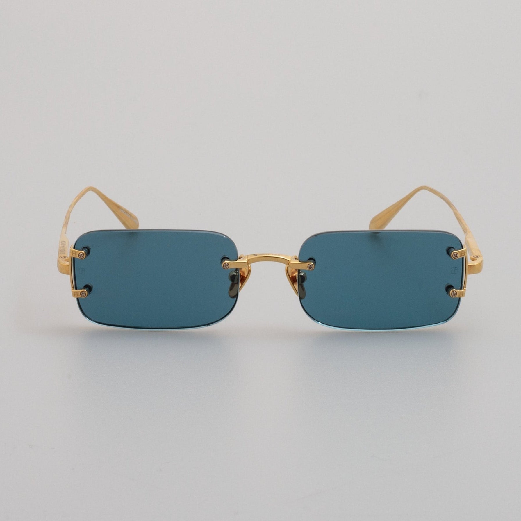 Taylor Sunglasses in Aqua in 22K Gold and Aqua