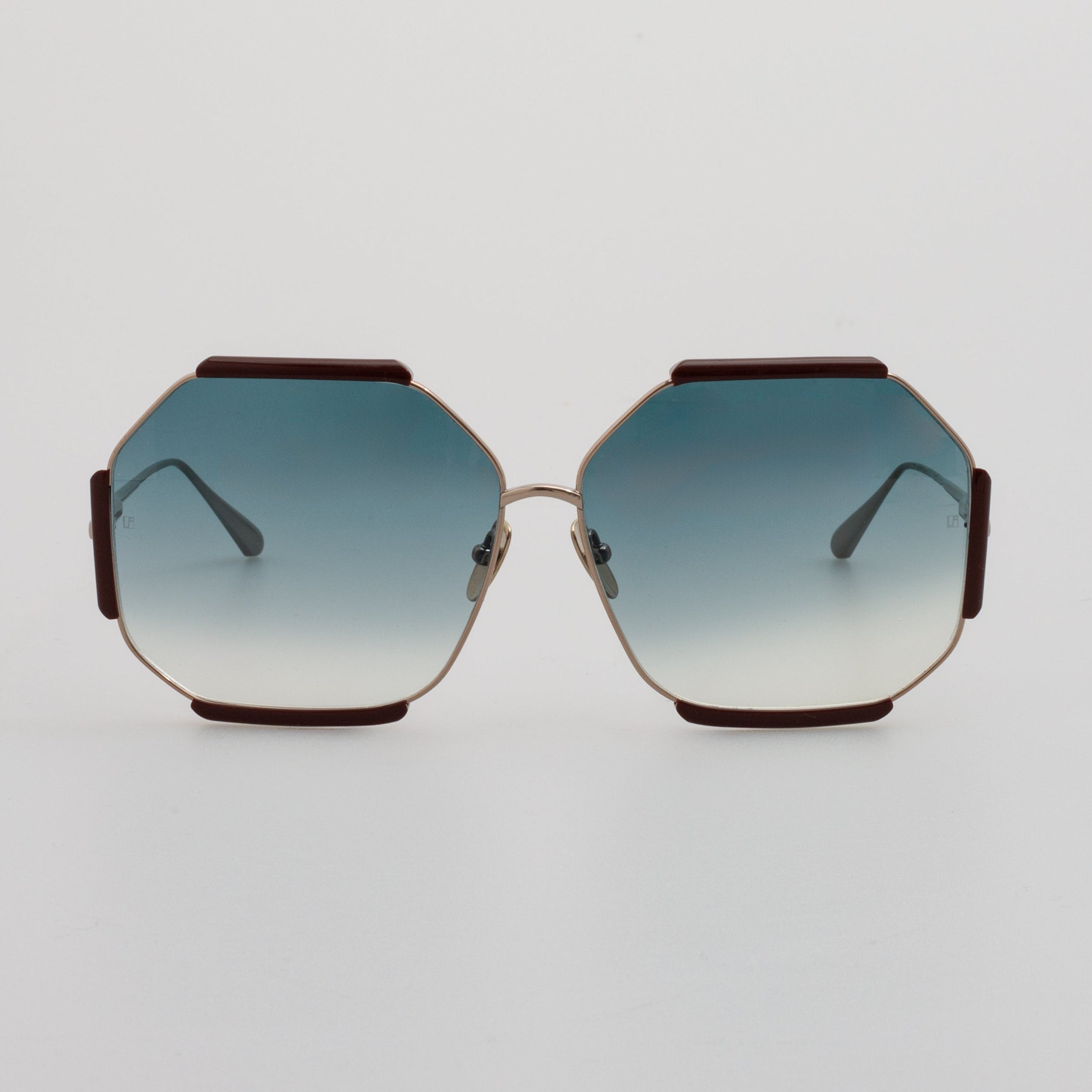 Margot Sunglasses in 22K Gold and Aqua
