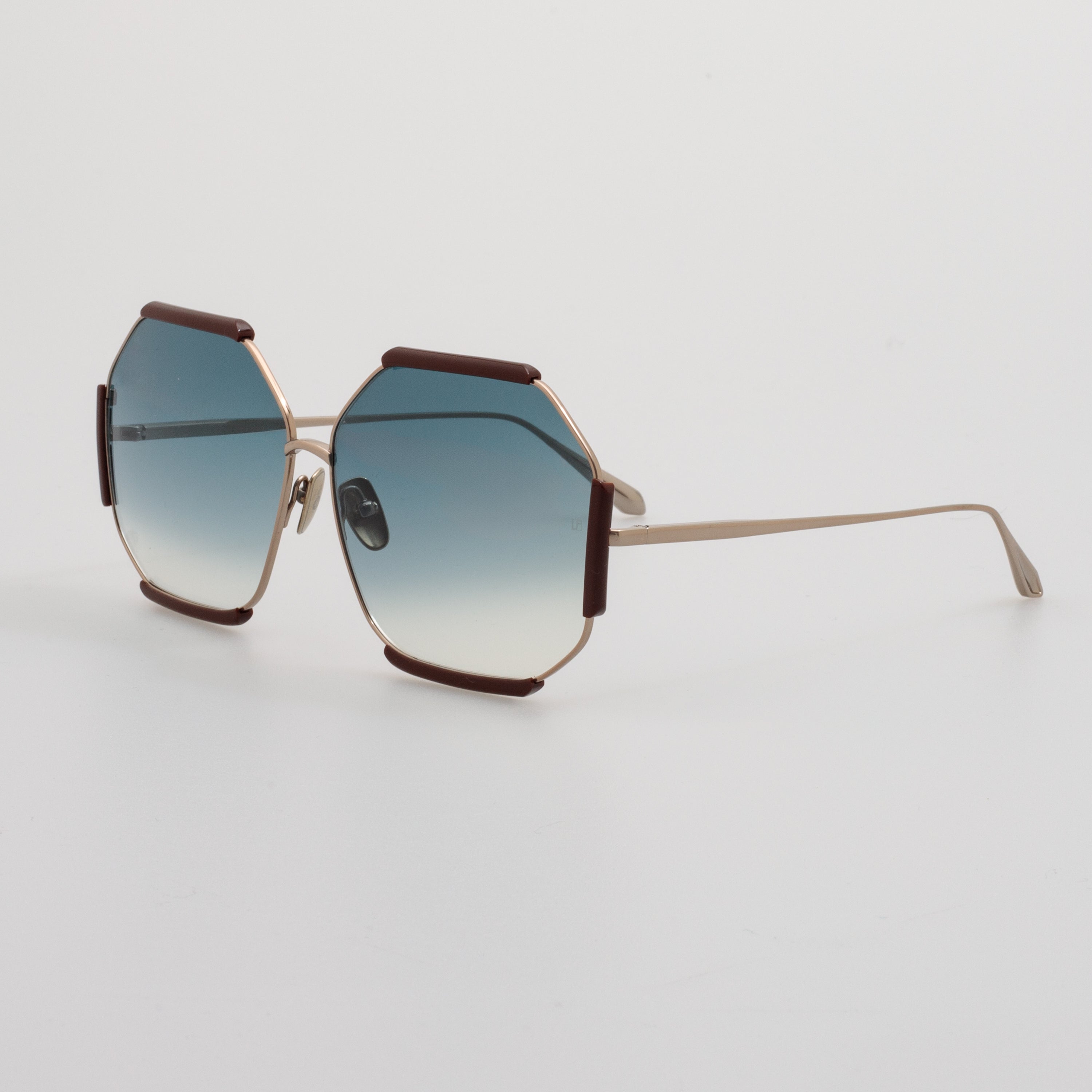 Margot Sunglasses in 22K Gold and Aqua