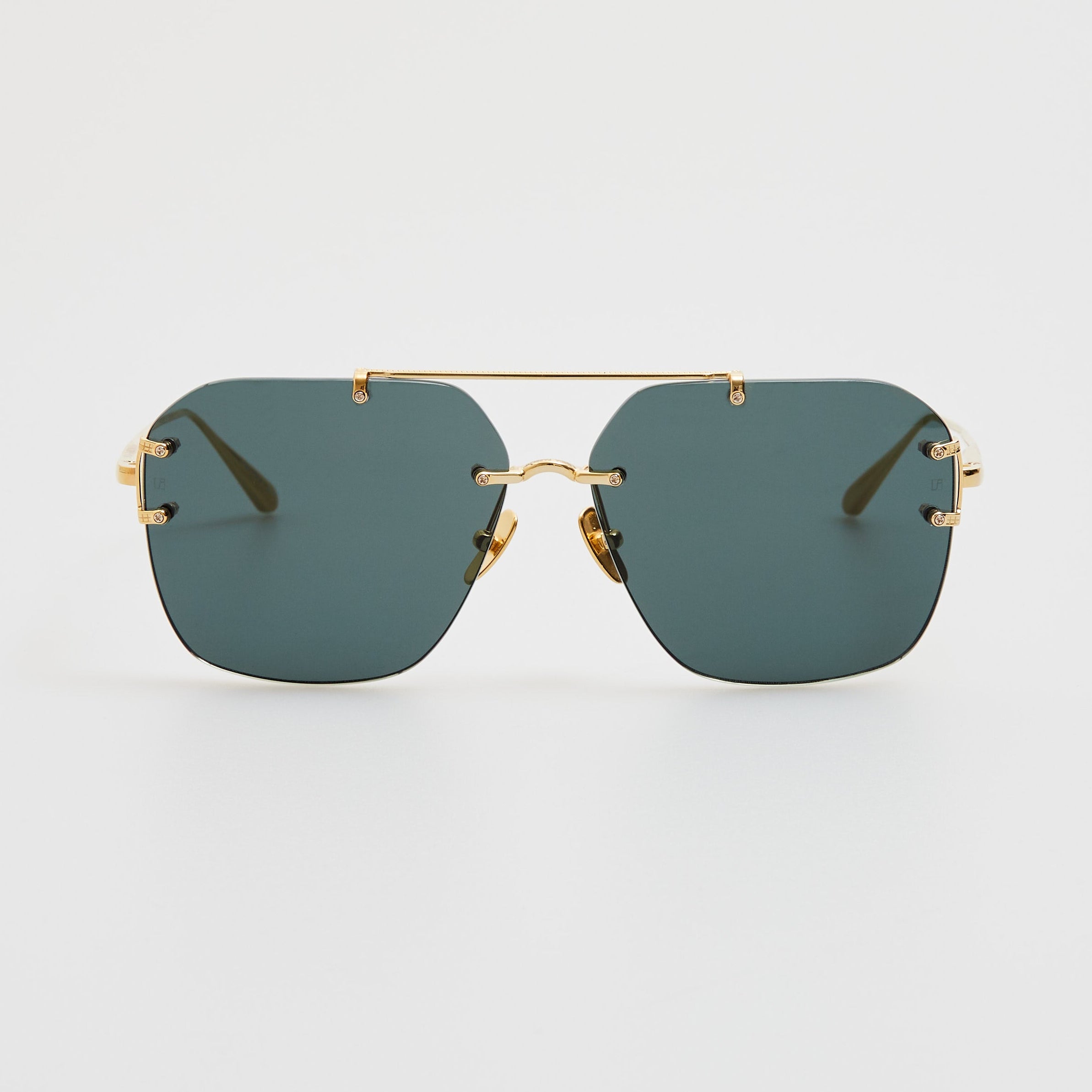 Reyner Sunglasses in 22K Gold and Green