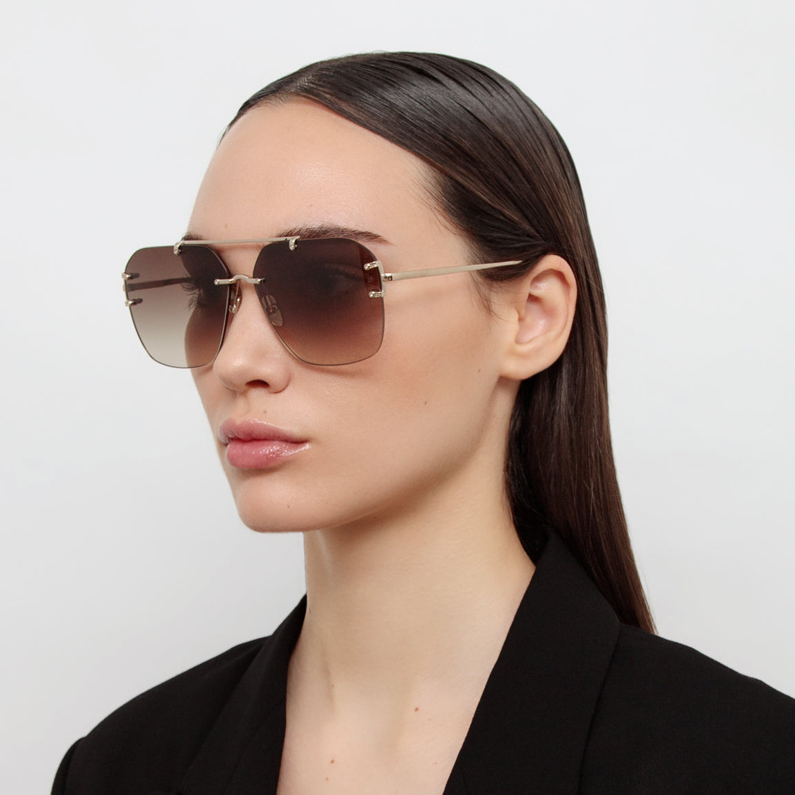 Reyner Sunglasses in 22K Gold and Brown
