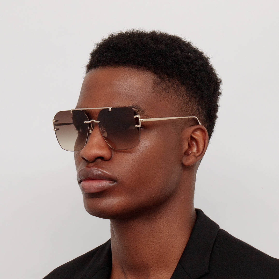 Reyner Sunglasses in 22K Gold and Brown