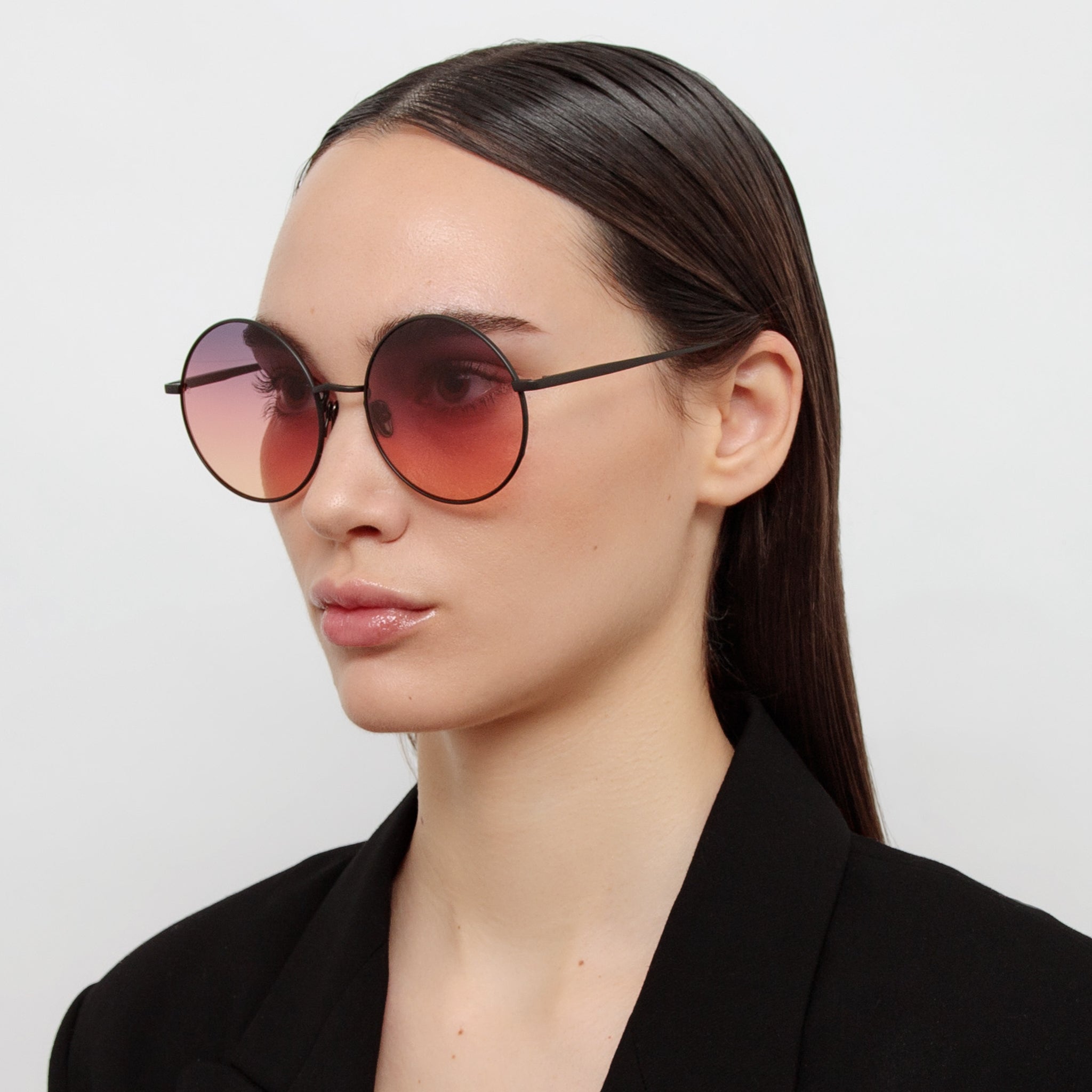 Bea Sunglasses in Matt Nickel and Sunset Lenses