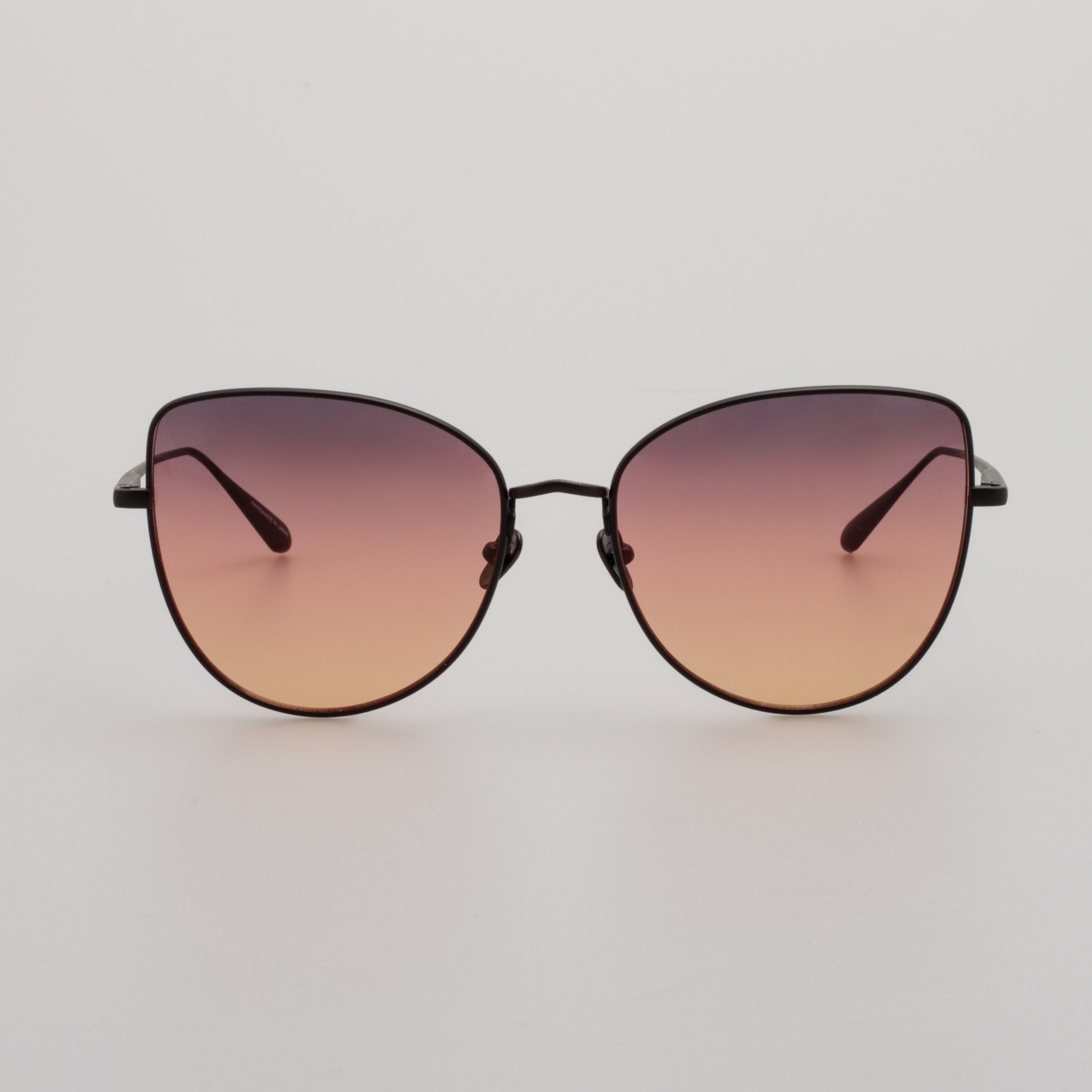 Eloise Sunglasses in Matt Nickel and Sunset Gradient