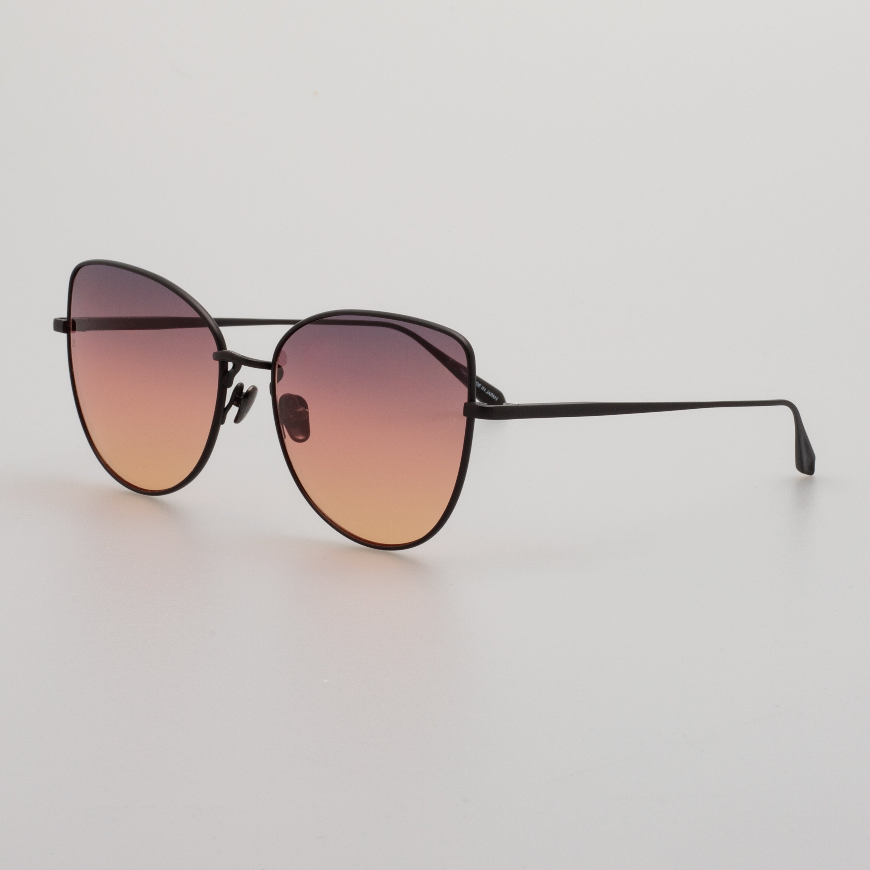Eloise Sunglasses in Matt Nickel and Sunset Gradient
