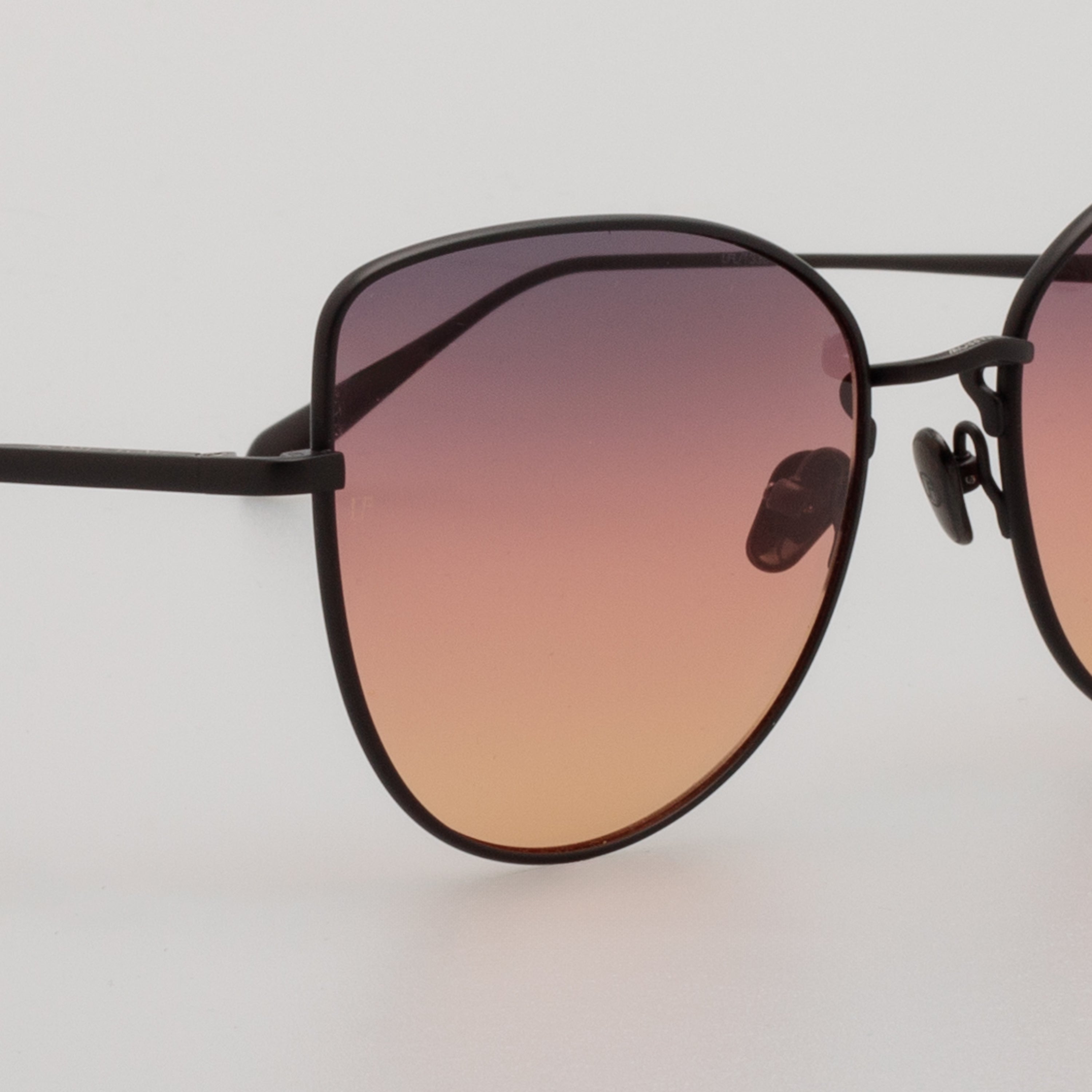 Eloise Sunglasses in Matt Nickel and Sunset Gradient