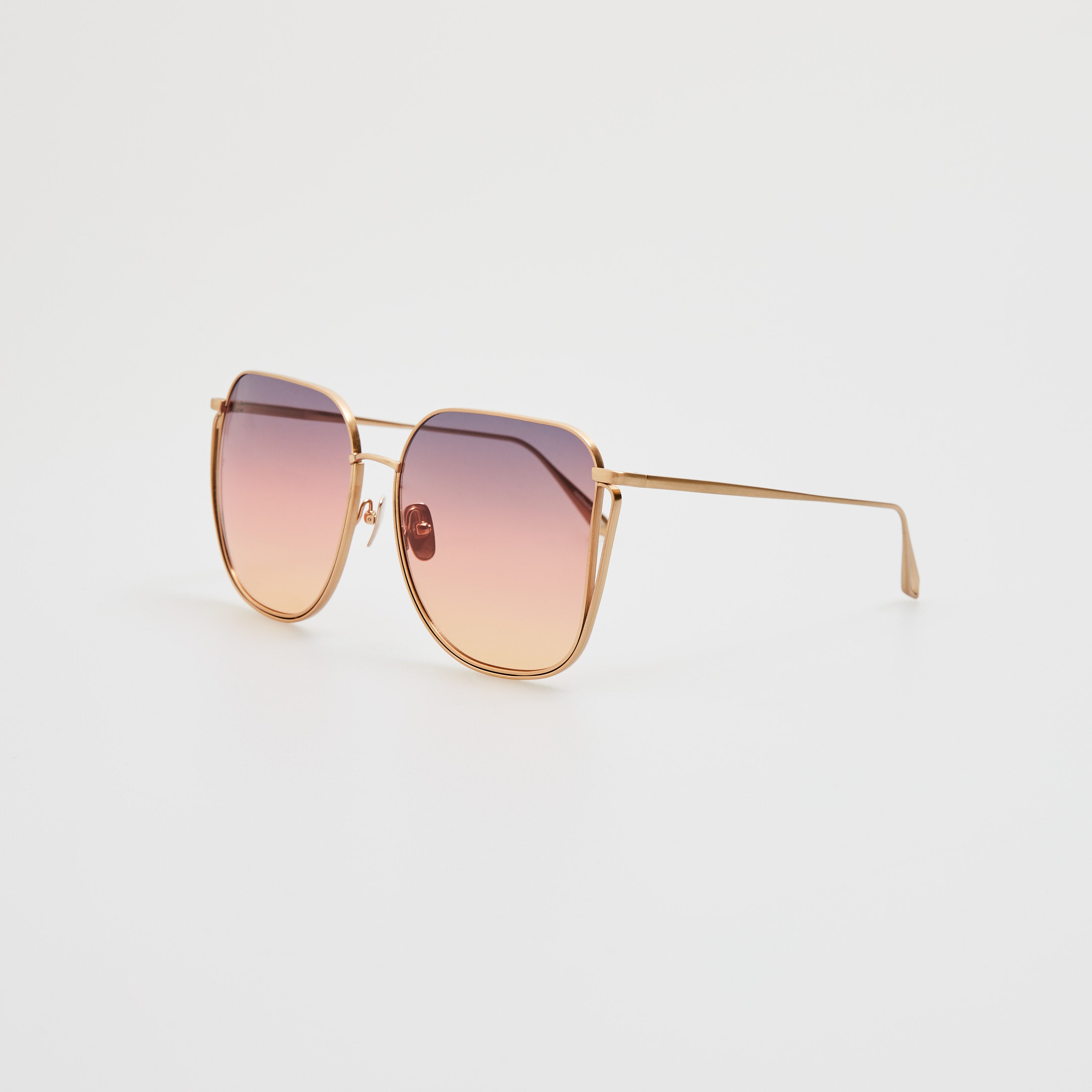 Camry Sunglasses in Matt Champagne and Sunset Gradient