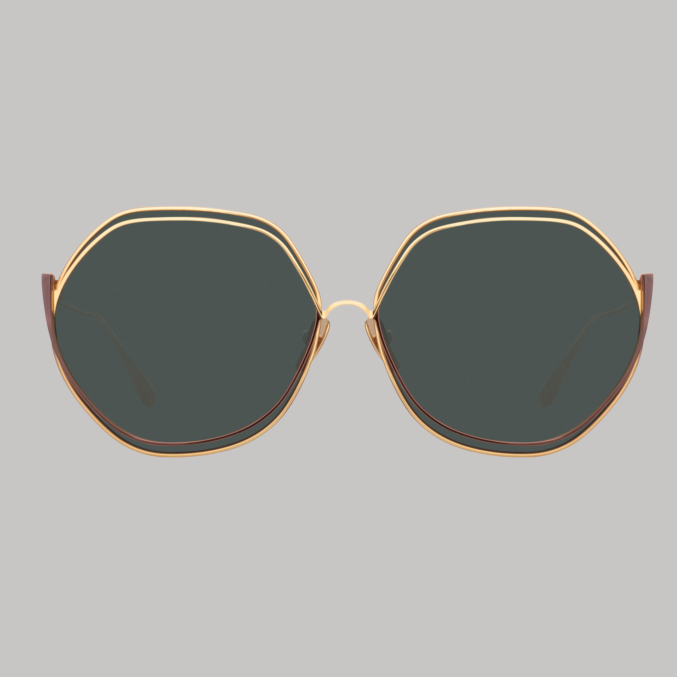 Aspen Sunglasses in 22K Gold and Grey