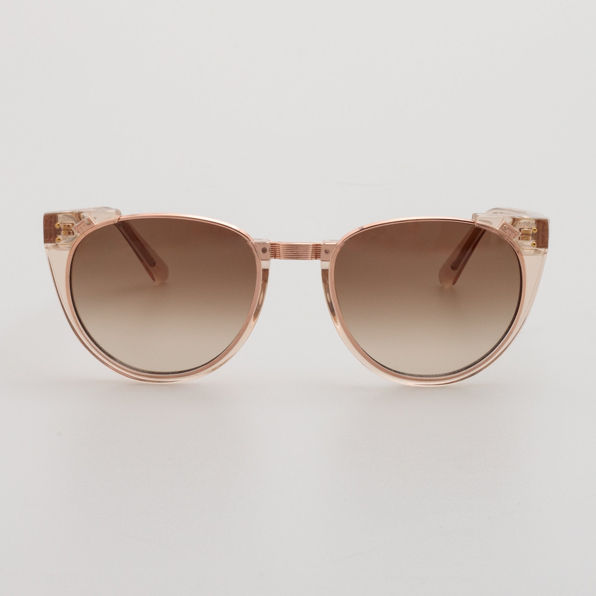 Iris Oval Sunglasses in Ash and 18K Rose Gold