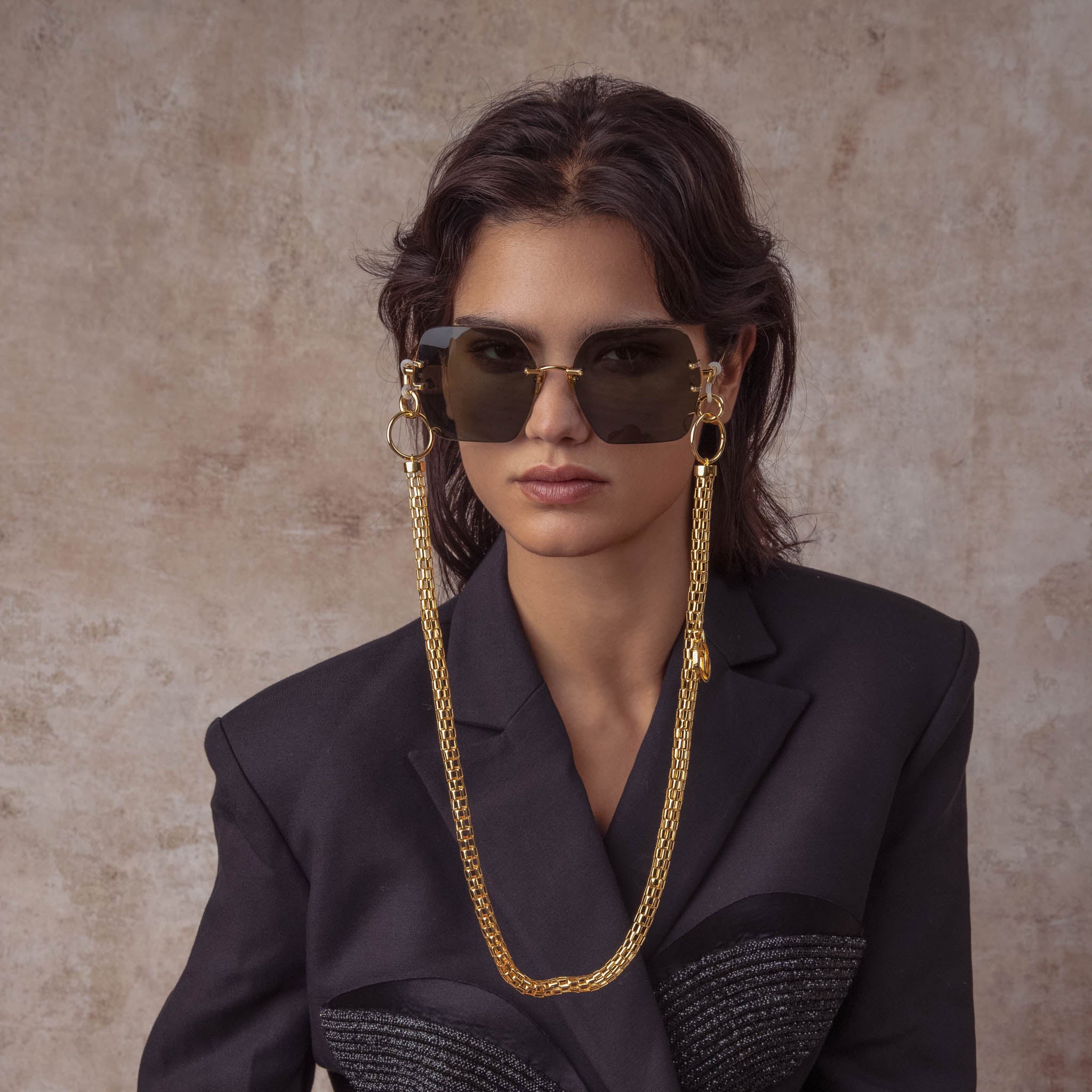 Carina Sunglasses in 22K Gold and Green