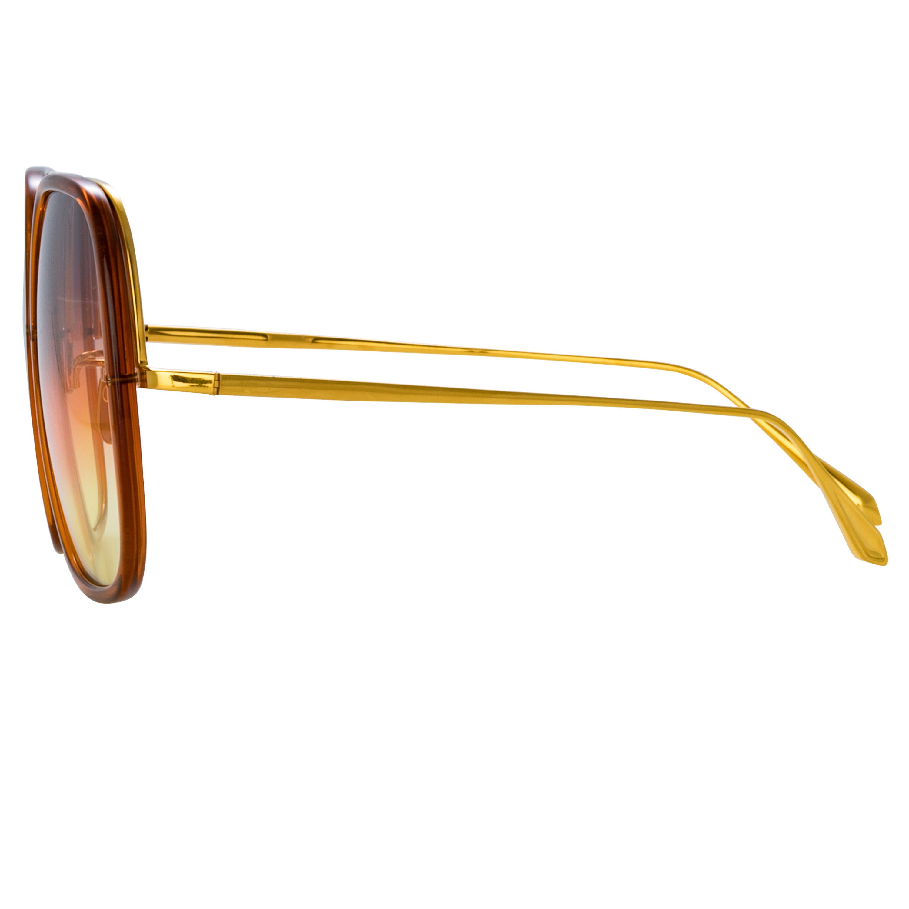 Celia Sunglasses in 22K Gold and Sunset Gradient
