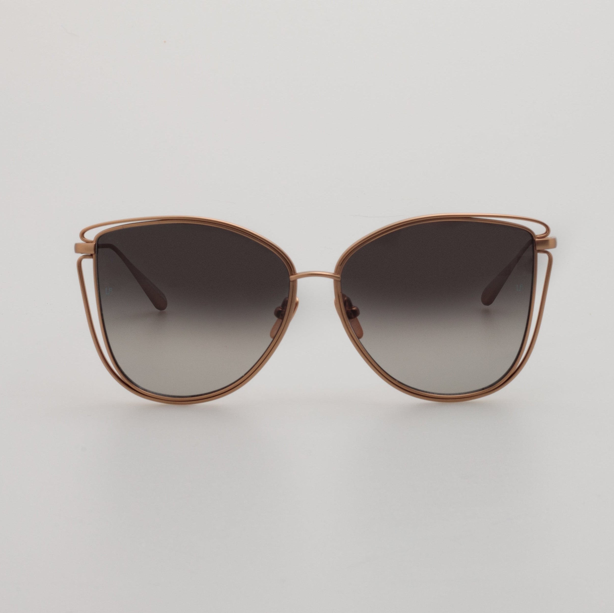 Dinah Sunglasses in Matt 18K Rose Gold and Grey
