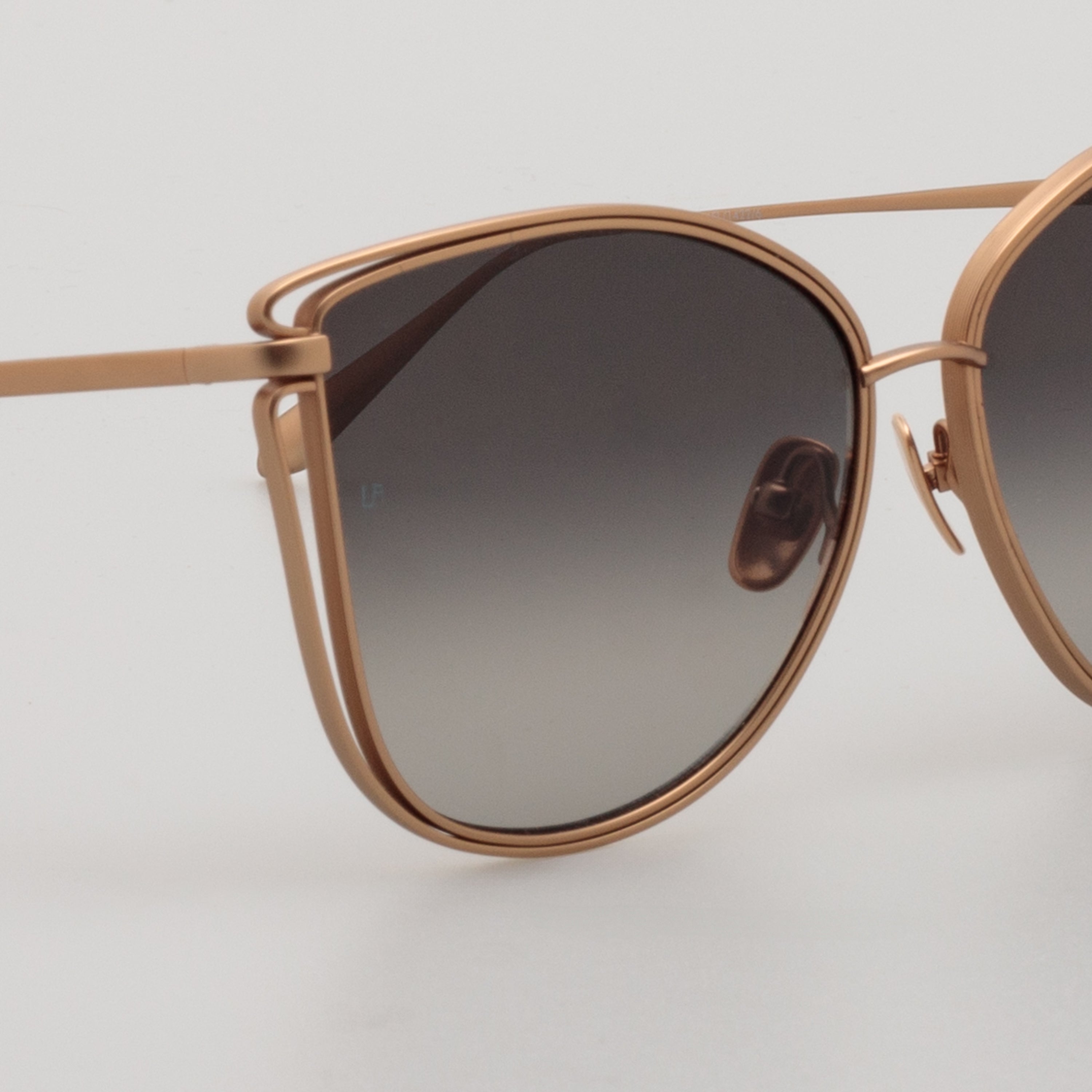 Dinah Sunglasses in Matt 18K Rose Gold and Grey