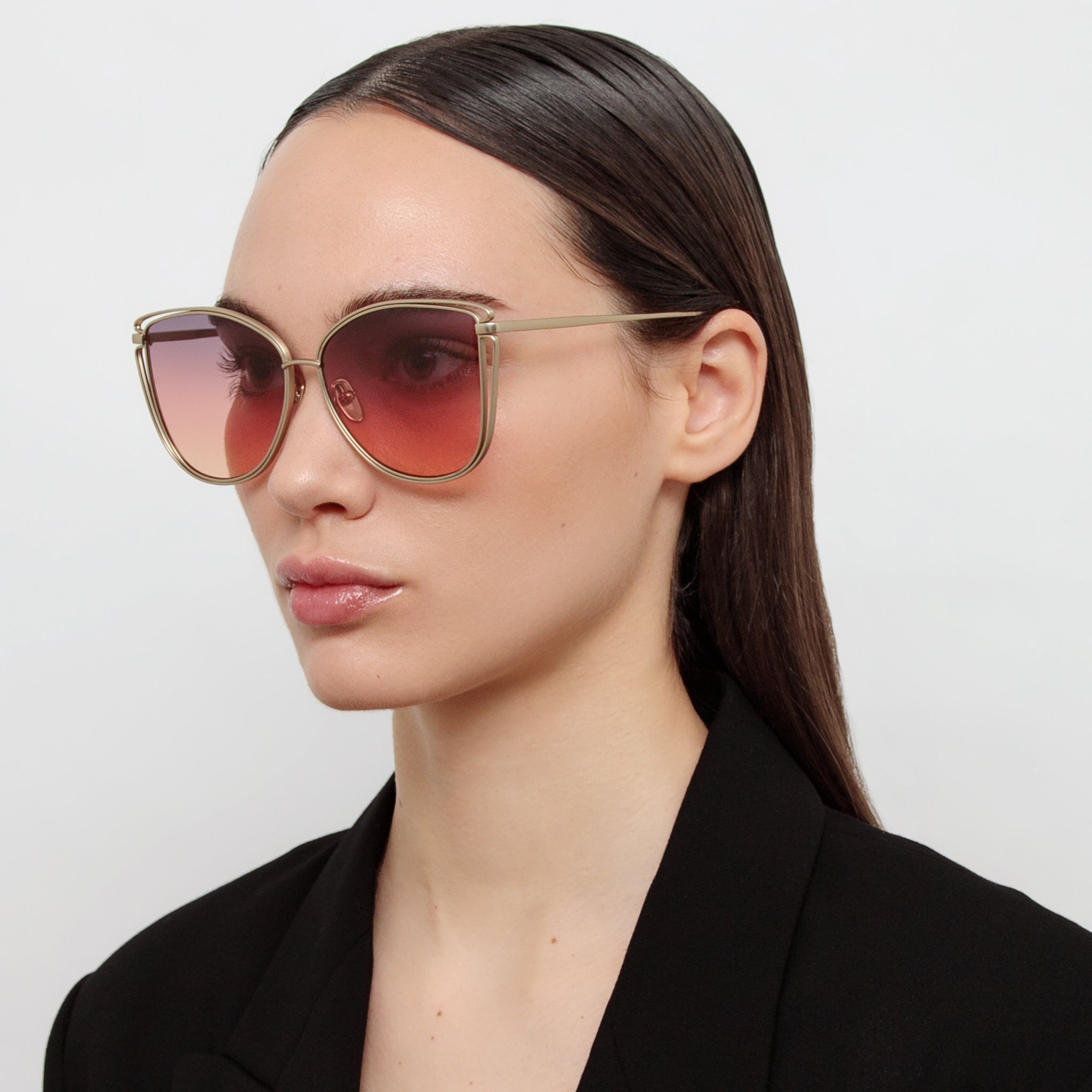 Dinah Sunglasses in Champagne and Sunset Gradient