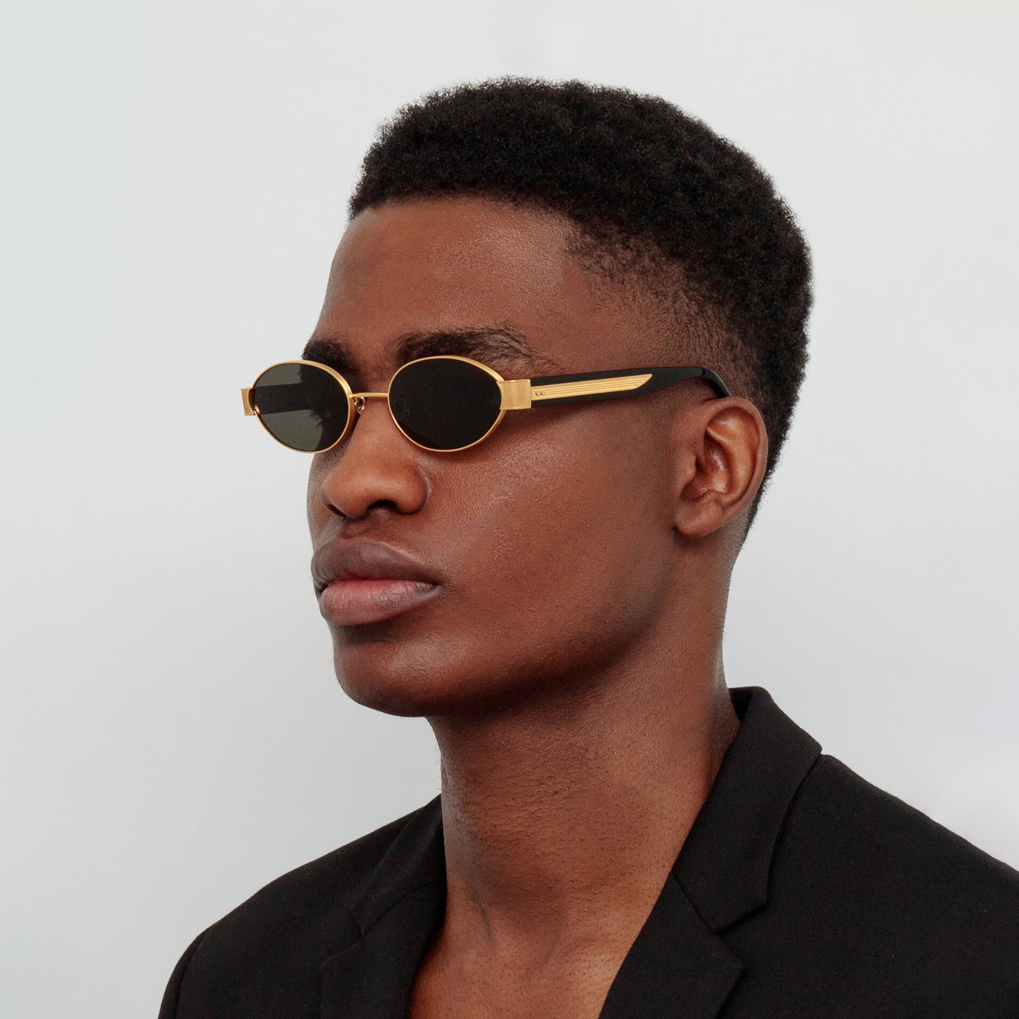 Sadie Sunglasses in 22K Gold and Grey