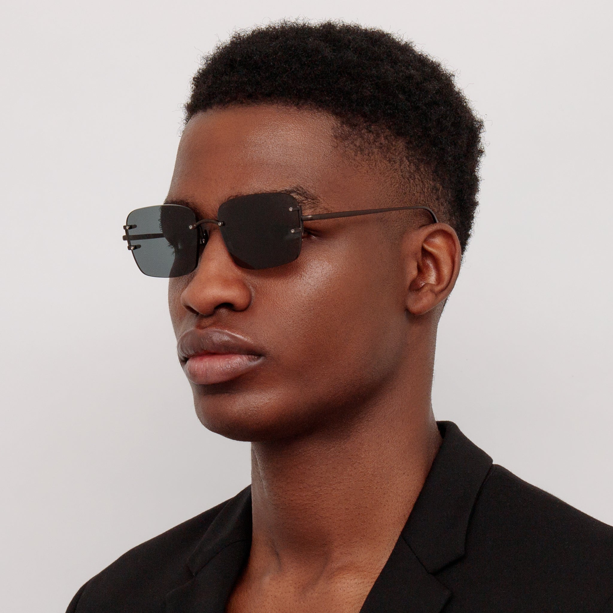 Sasha Square Sunglasses in Matt Black Nickel