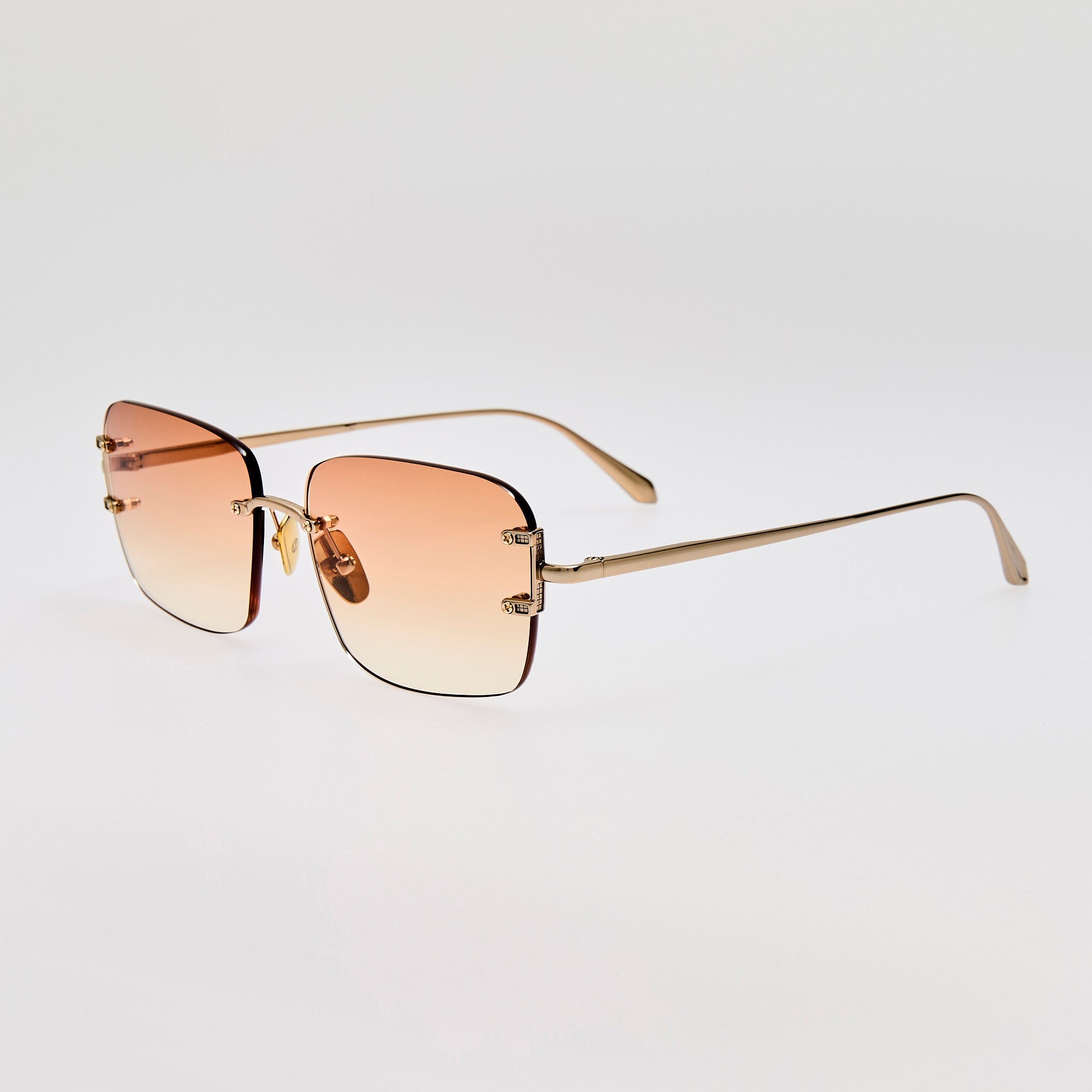 Sasha Sunglasses in 22K Gold and Camel
