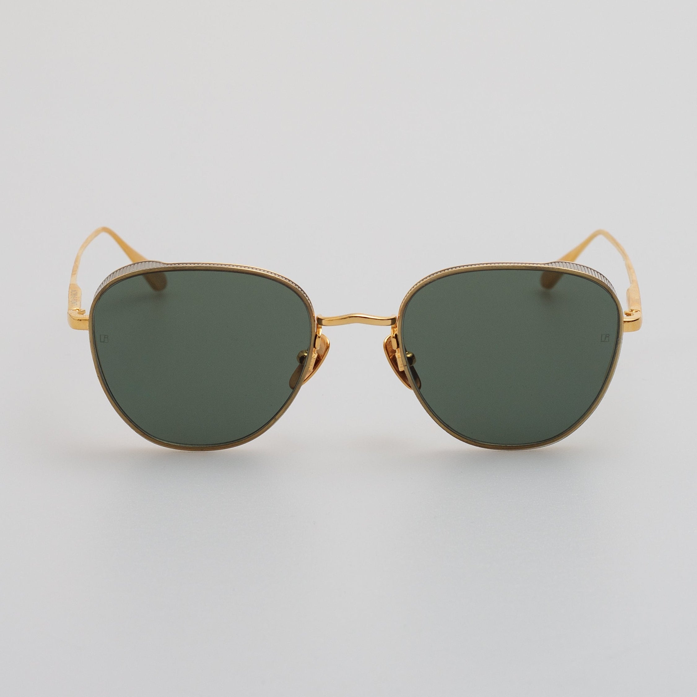 Hardy Sunglasses in 22K Gold and Green