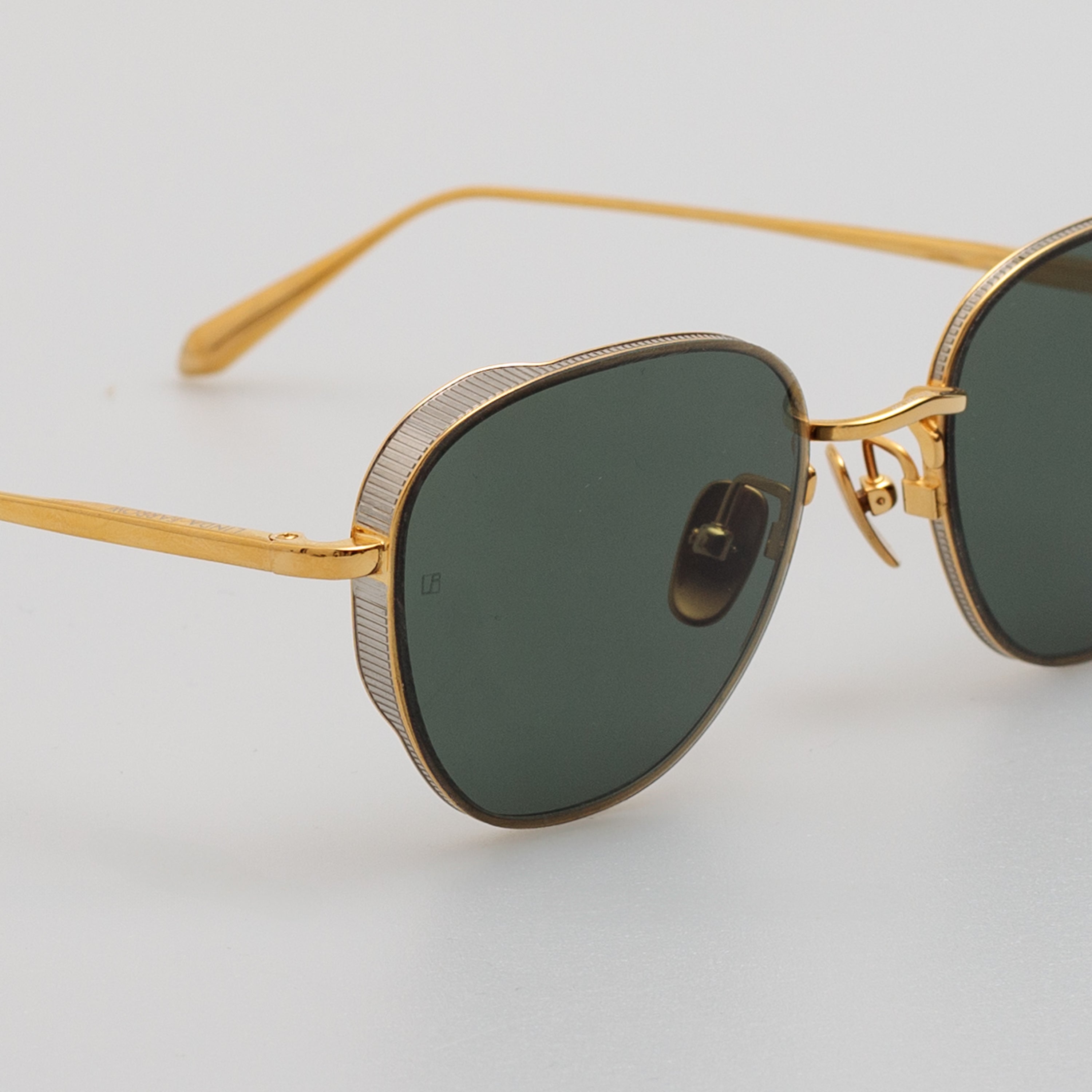 Hardy Sunglasses in 22K Gold and Green