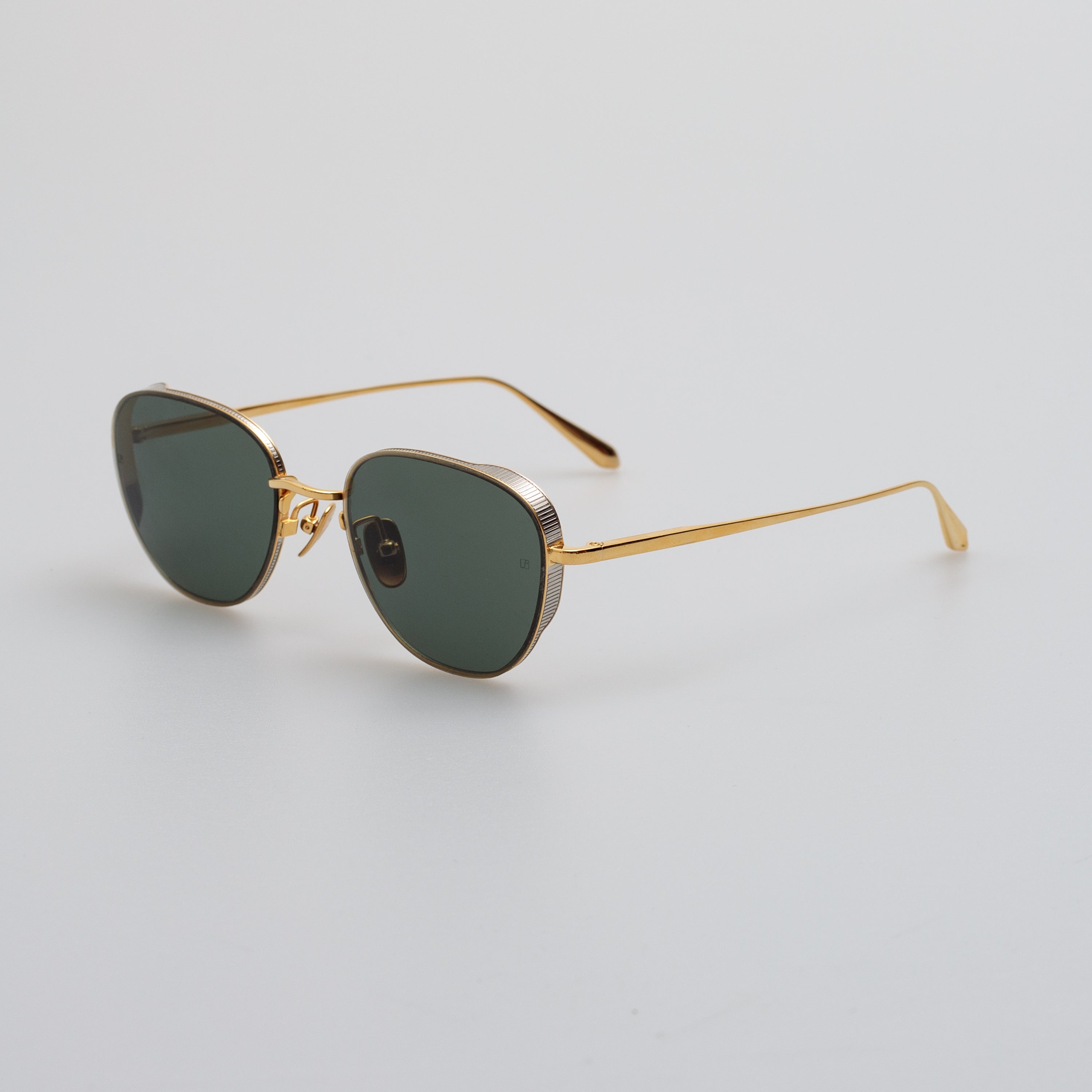 Hardy Sunglasses in 22K Gold and Green