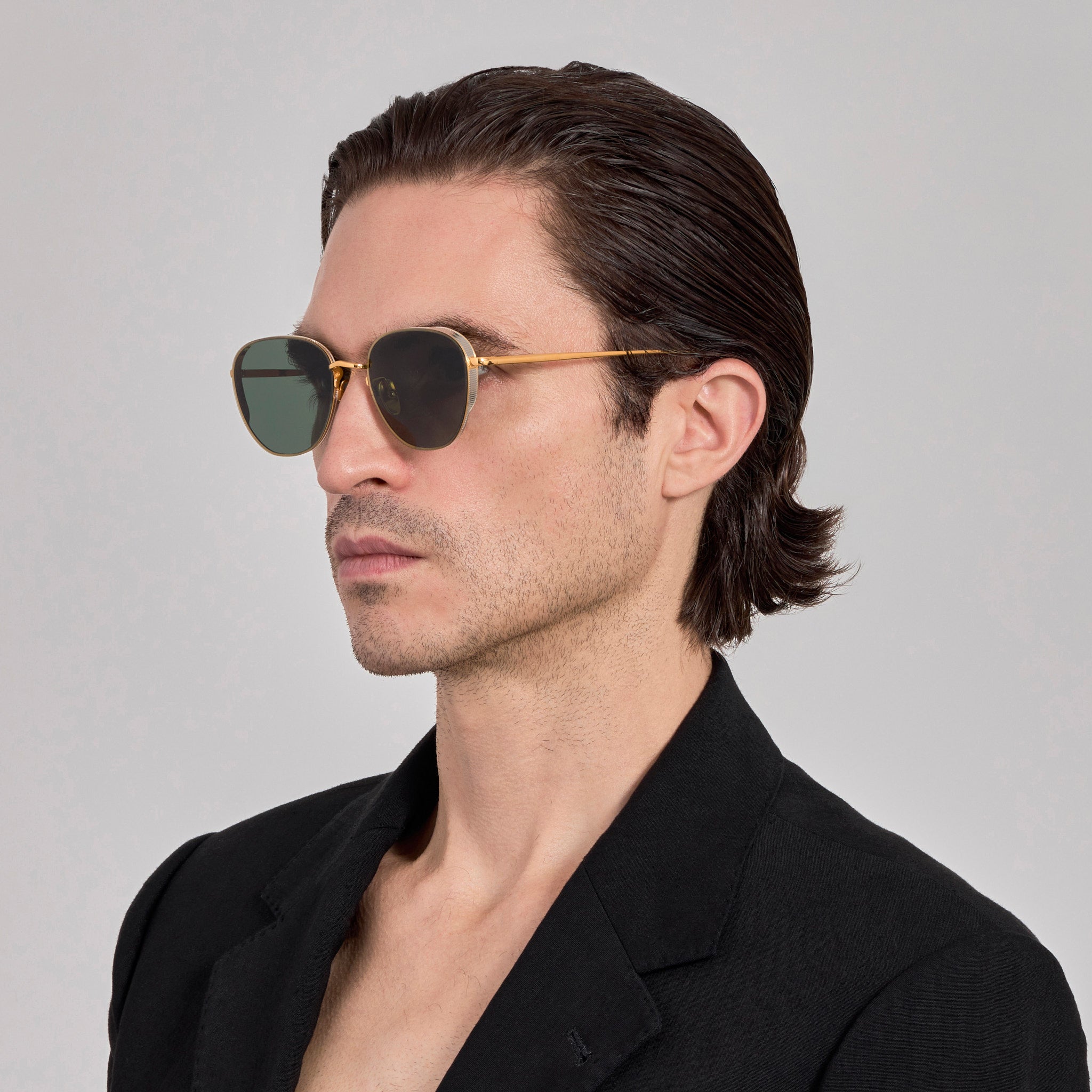 Hardy Sunglasses in 22K Gold and Green