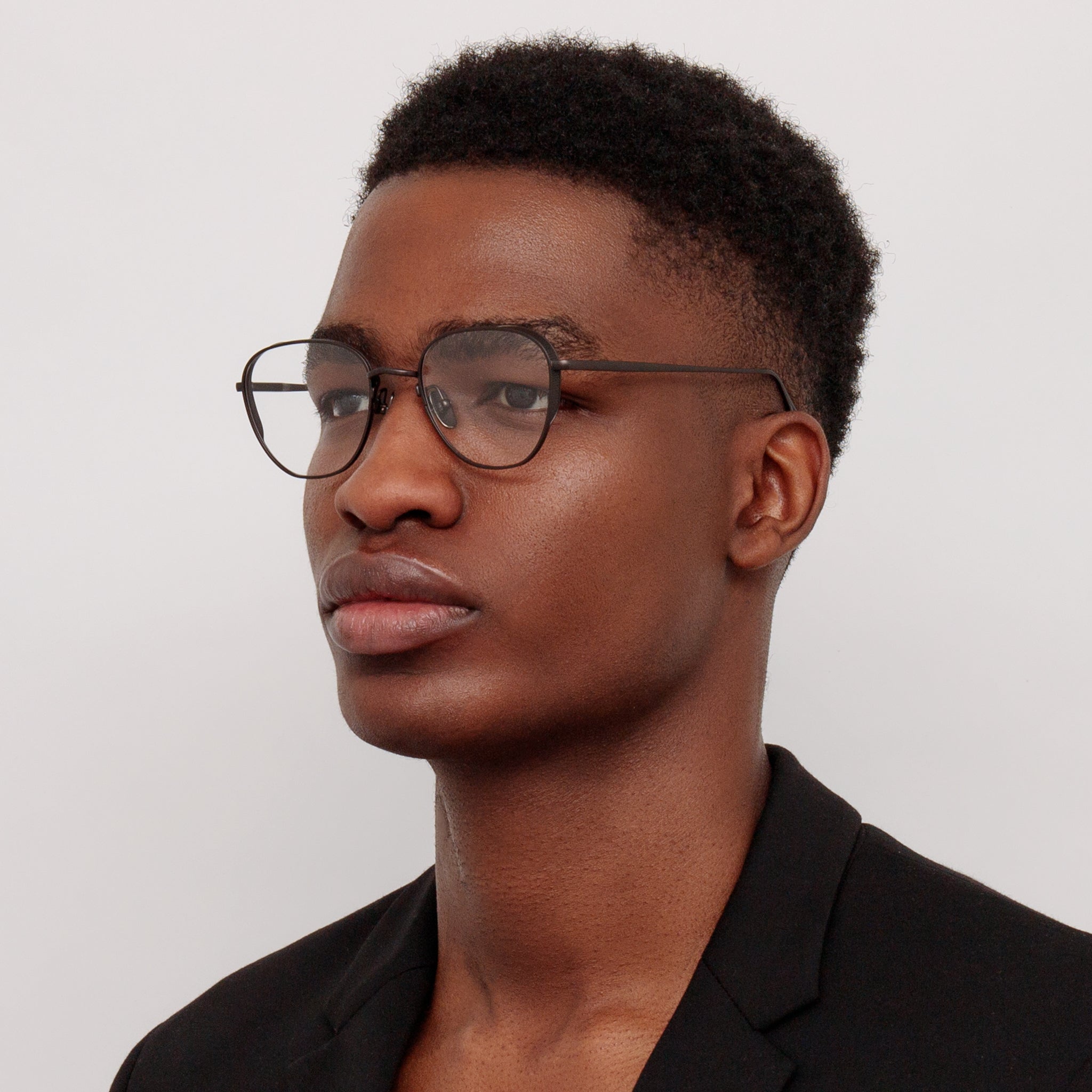 Hardy Oval Optical Frame in Matt Black Nickel