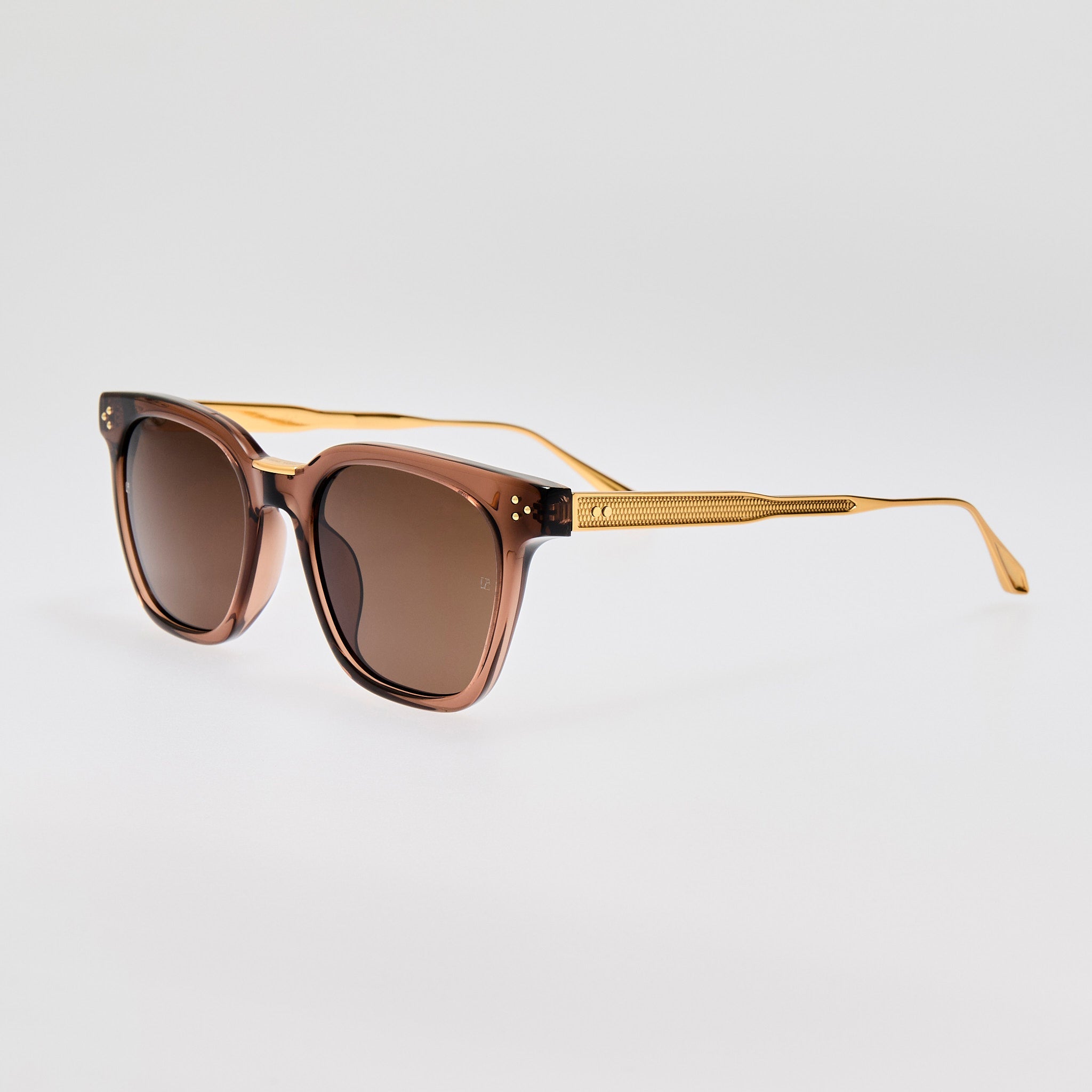 Evan Sunglasses in 22K Gold and Brown