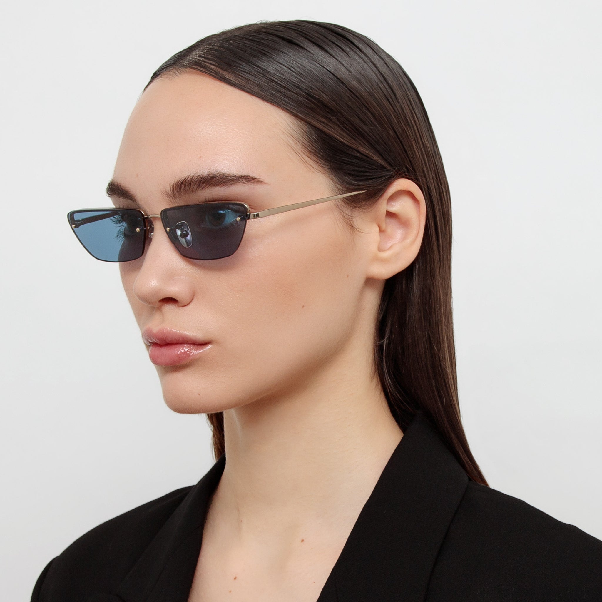 Cleo Sunglasses in 22K Gold and Aqua