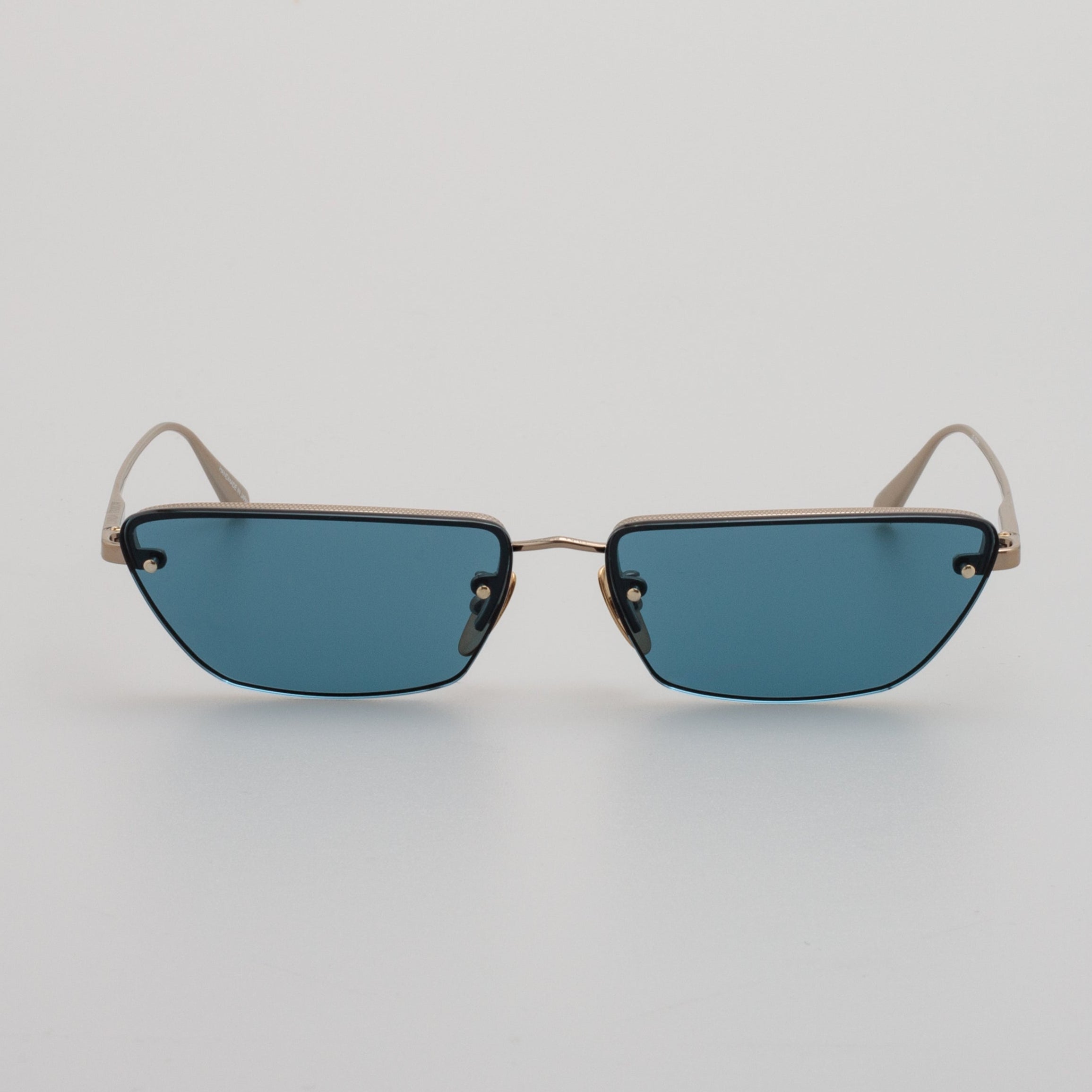 Cleo Sunglasses in 22K Gold and Aqua