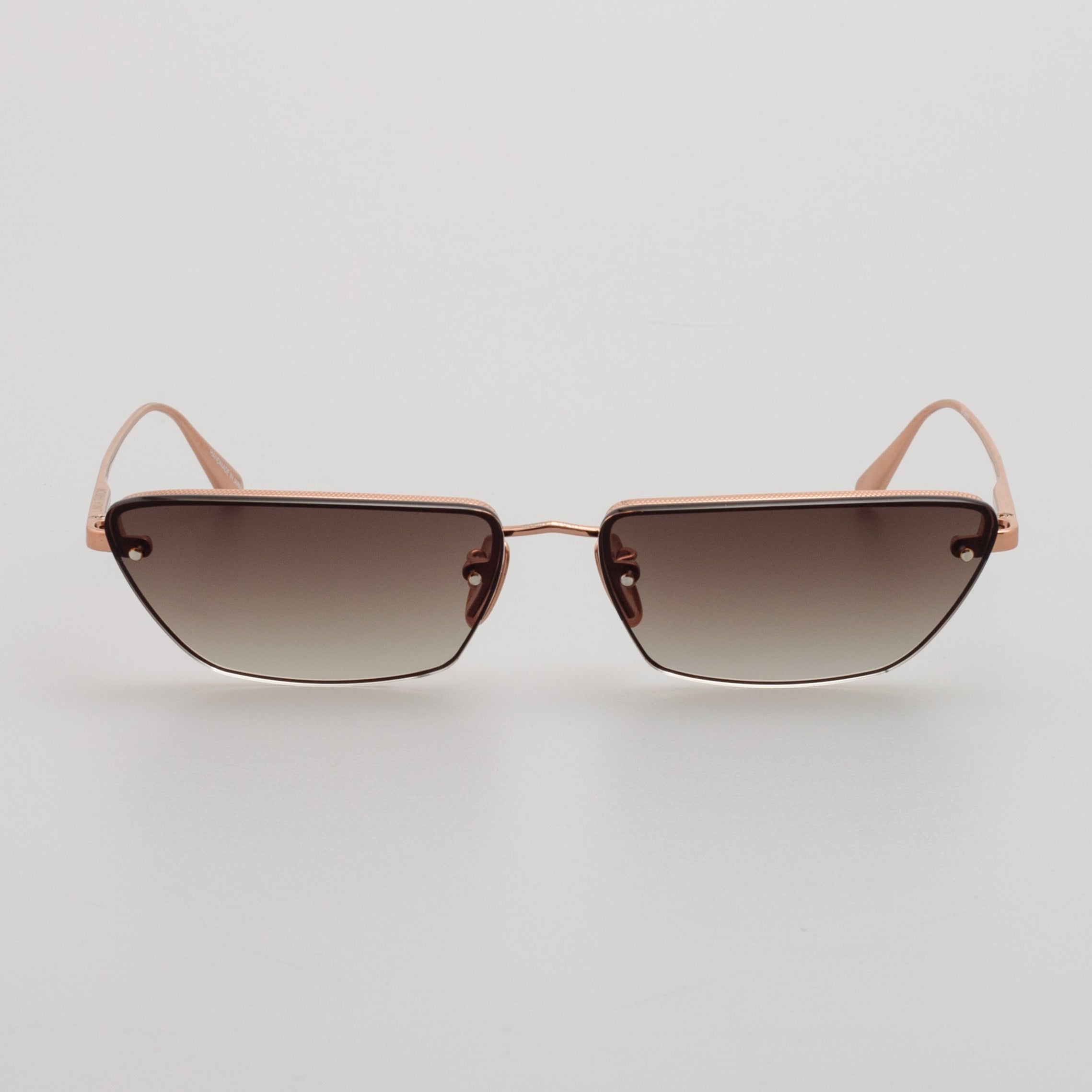 Cleo Sunglasses in 18K Rose Gold and Mocha