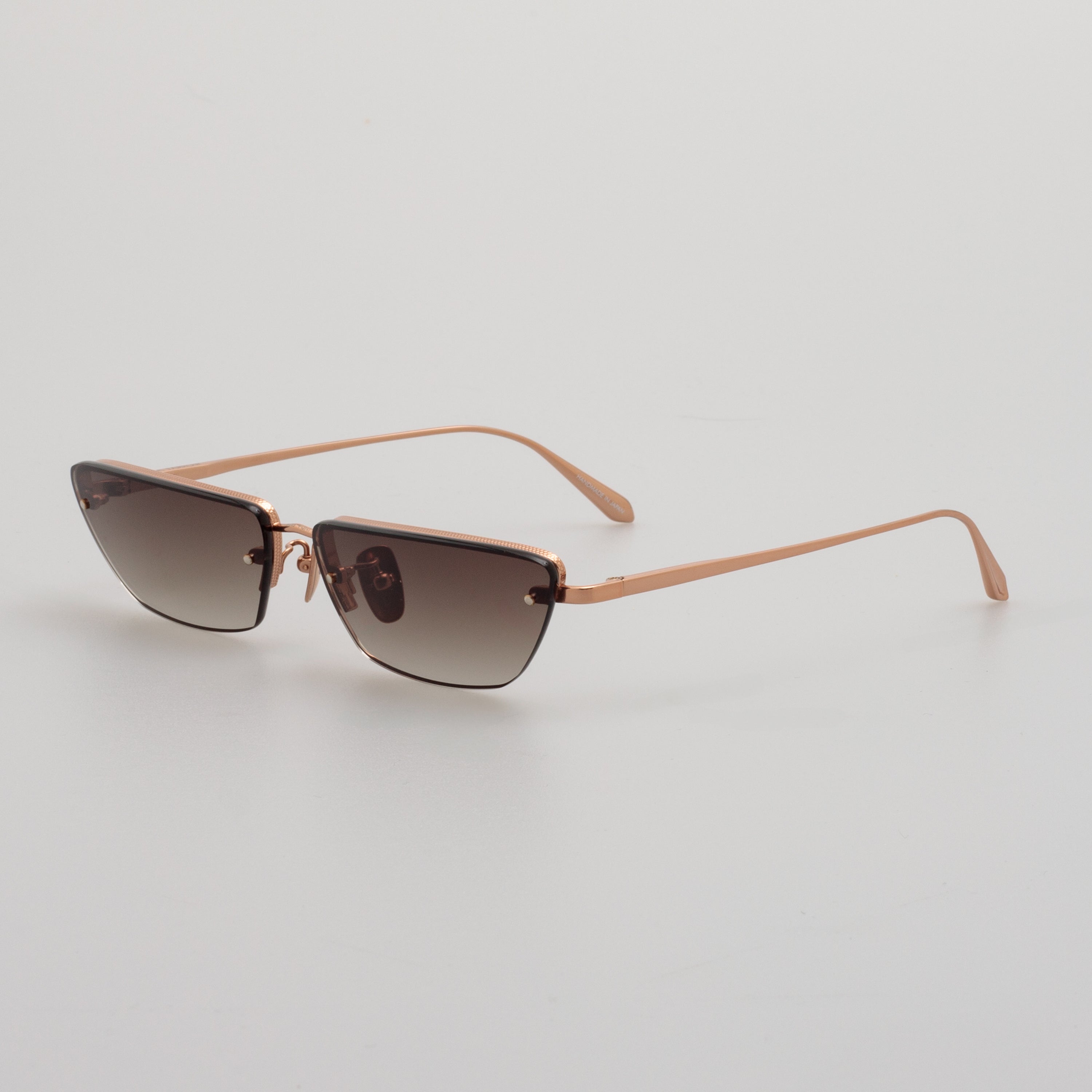 Cleo Sunglasses in 18K Rose Gold and Mocha