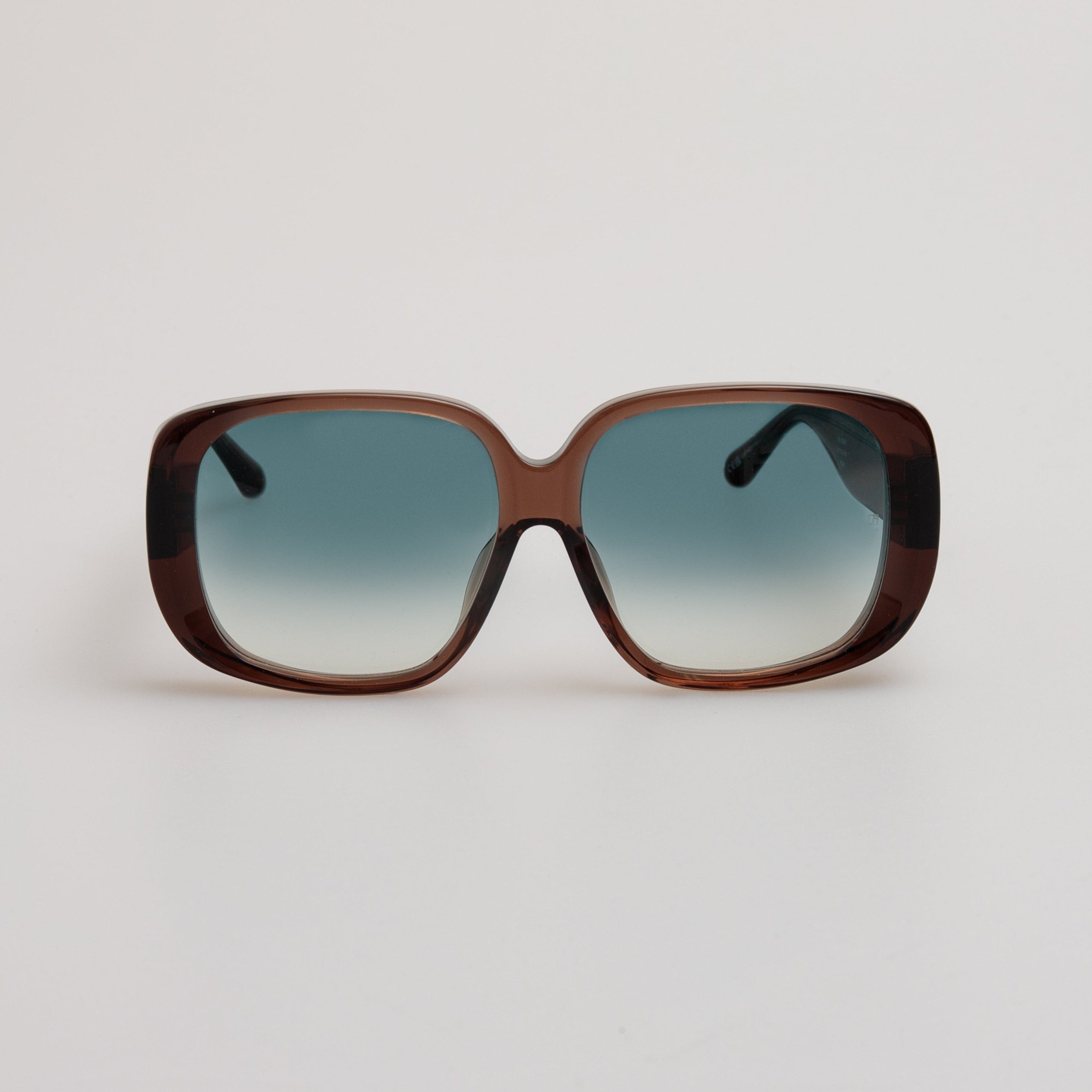 Astrid Oversized Sunglasses in Brown and Aqua