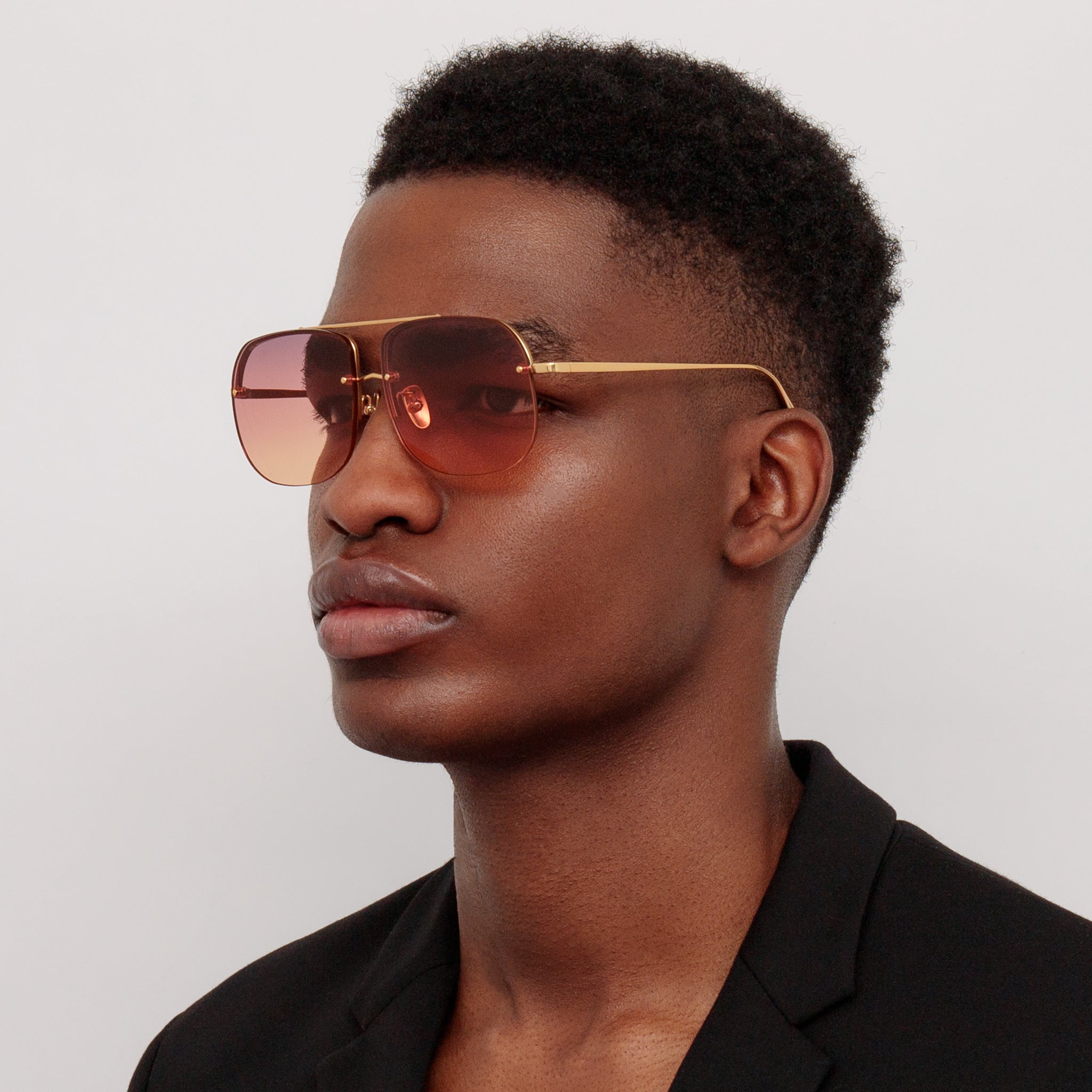 Seren Sunglasses in 22k Gold and Sunset Orange