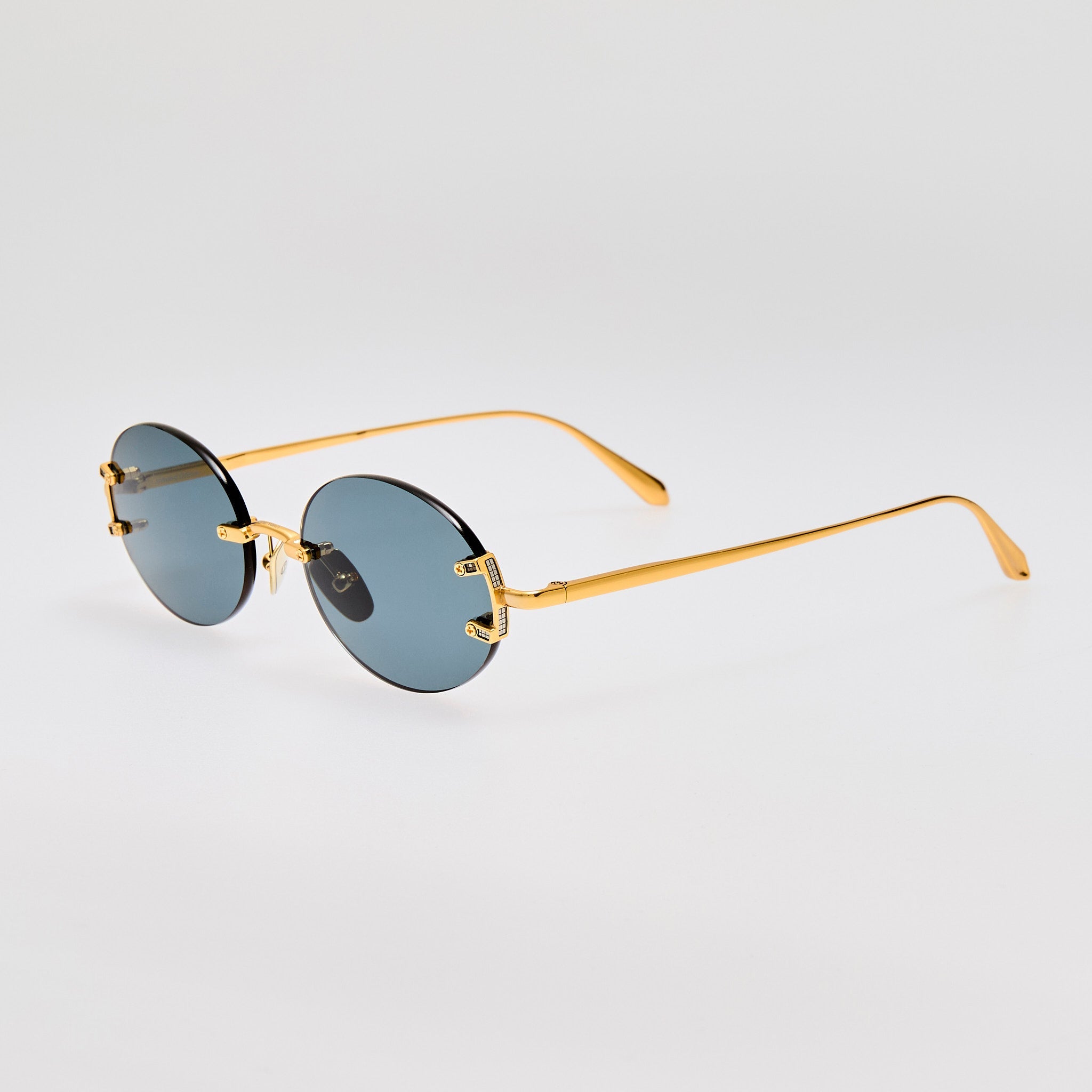 Stella Sunglasses in 22K Gold and Grey