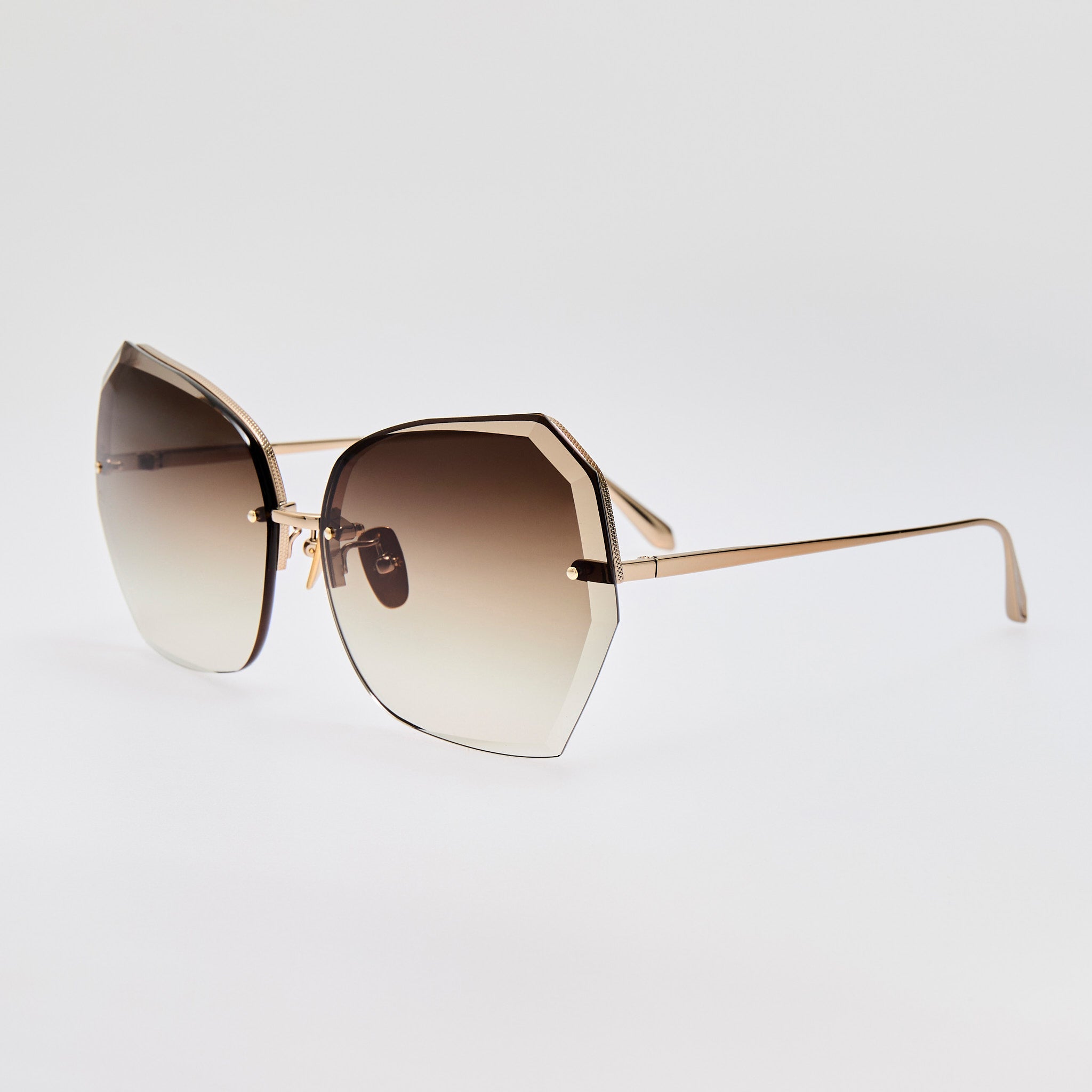 Lila Sunglasses in 22K Gold and Mocha