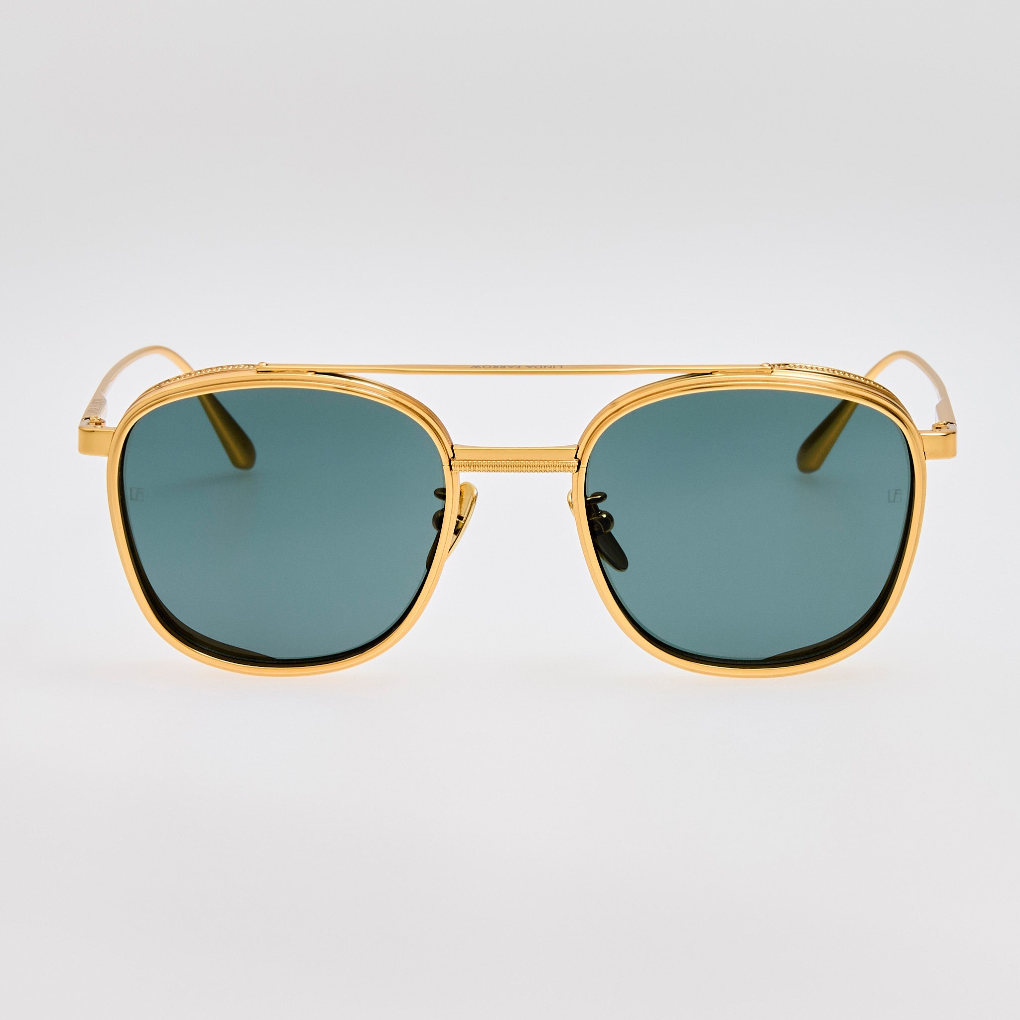 Varo Sunglasses in 22K White Gold and Green