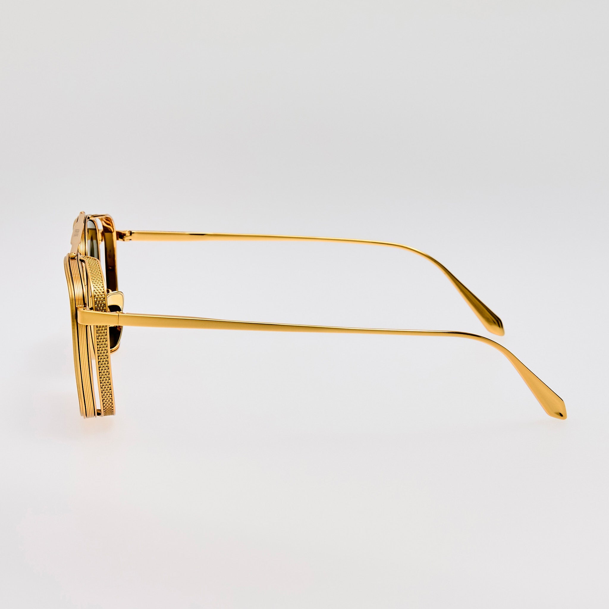 Varo Sunglasses in 22K White Gold and Green